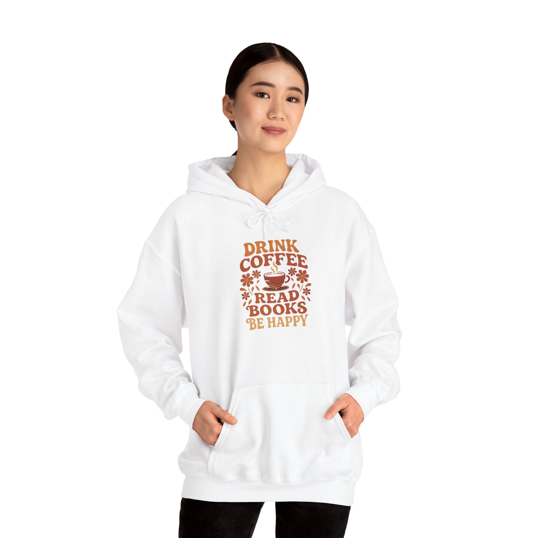 Cozy Coffee & Book Lover Hoodie - Perfect for Bookworms, Reading Gifts, Relaxed Vibes, Fall Wear, Gift for Friends