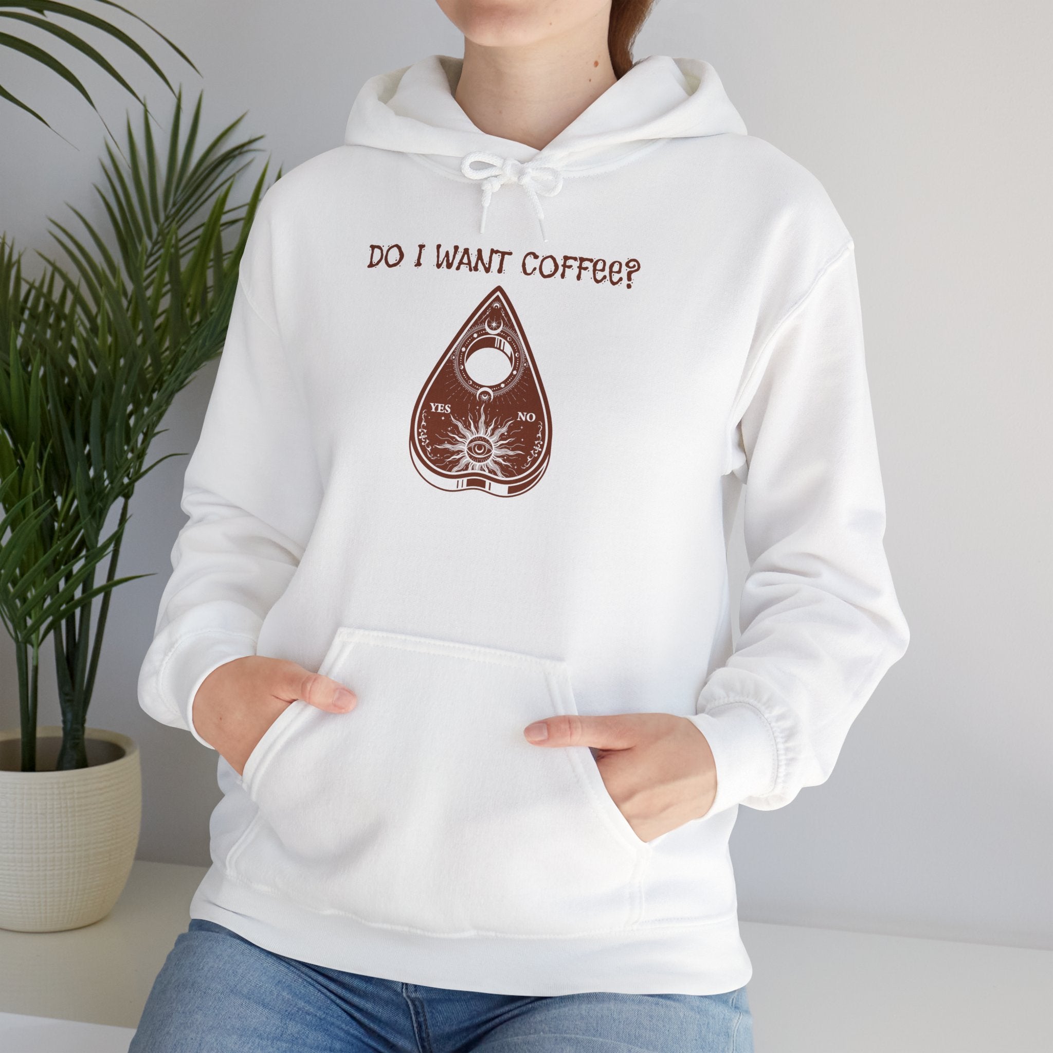 Coffee Lovers Ouija Planchette Hoodie | Cute Graphic Sweatshirt for Relaxed Days, Gifts for Friends, Cozy Apparel, Everyday Wear