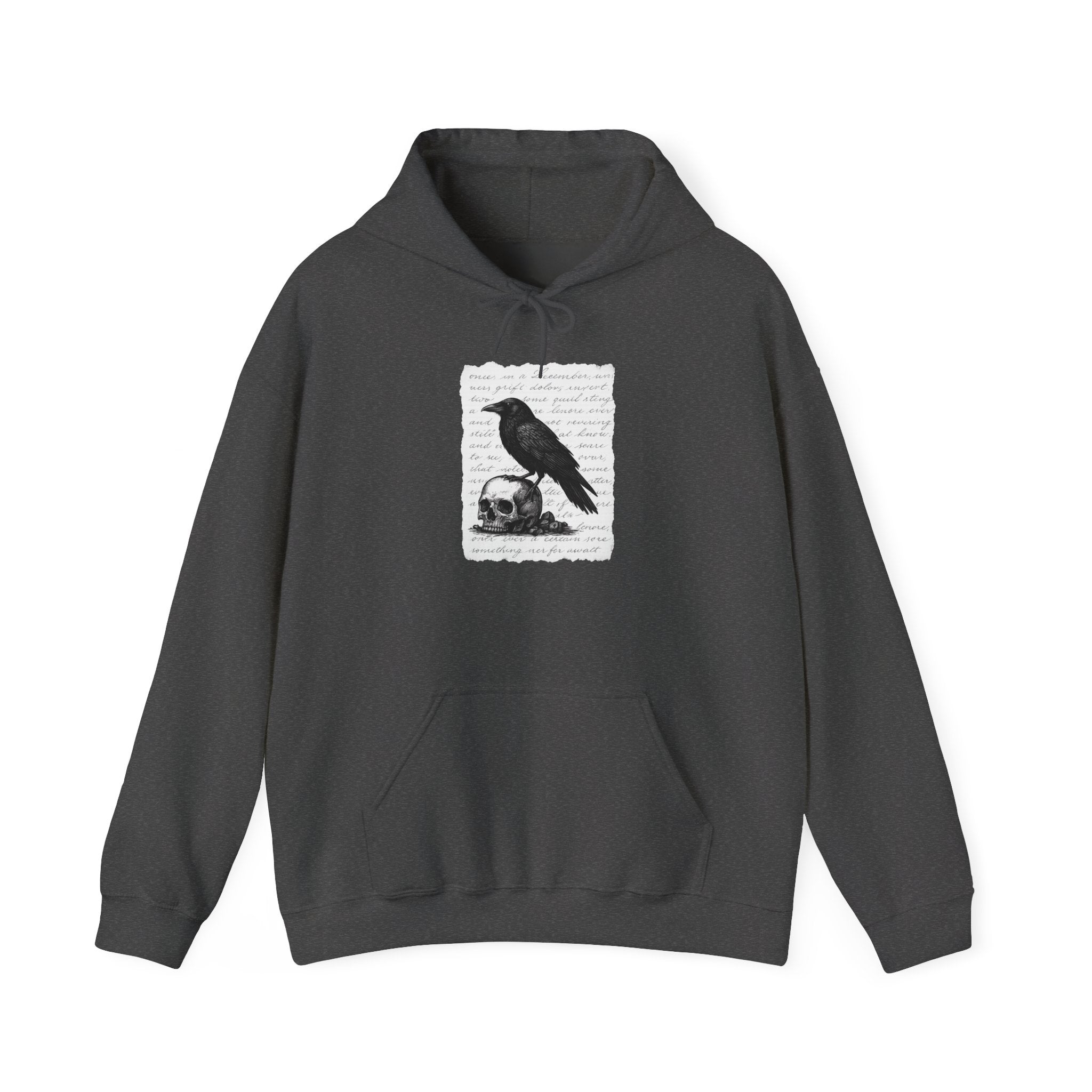 Gothic Raven Hoodie, Cozy Sweatshirt, Unisex Pullover, Halloween Apparel, Fall Fashion, Book Lovers, Theatre Lovers