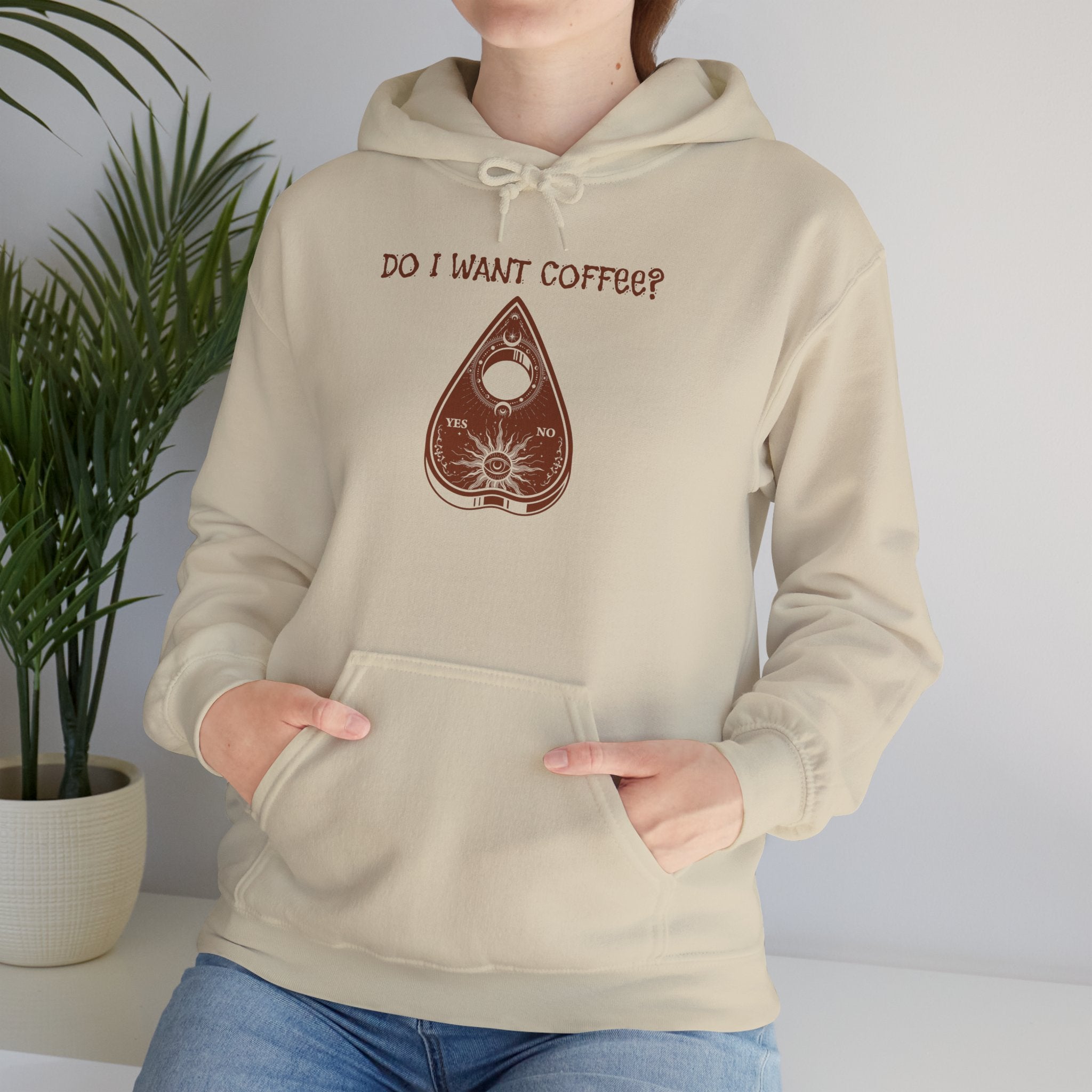 Coffee Lovers Ouija Planchette Hoodie | Cute Graphic Sweatshirt for Relaxed Days, Gifts for Friends, Cozy Apparel, Everyday Wear