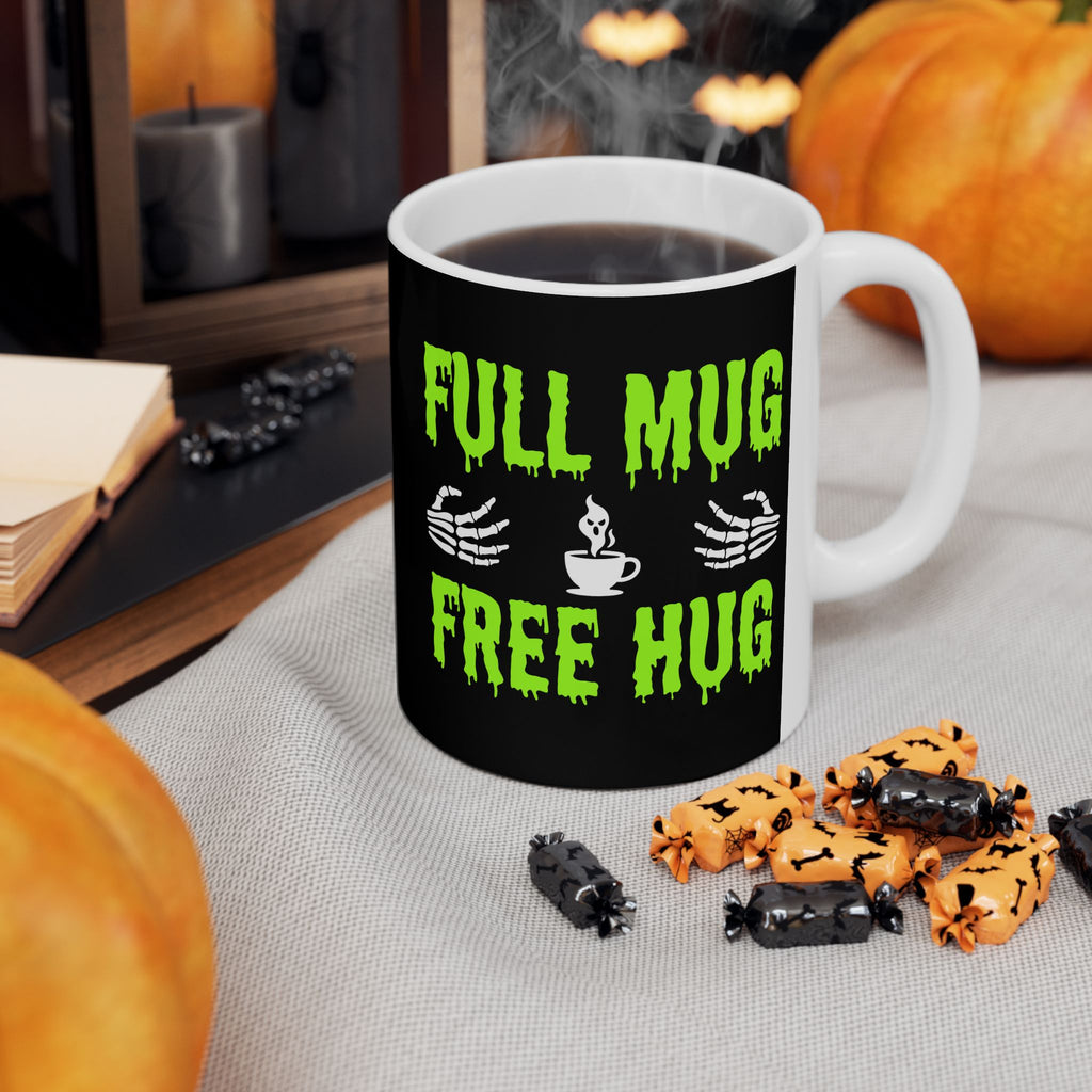Spooky Halloween Mug - Full of Frights, 11oz/15oz Ceramic Coffee Cup, Ghostly Gift for Witch Lovers, Haunted House Decor, Unique [...]