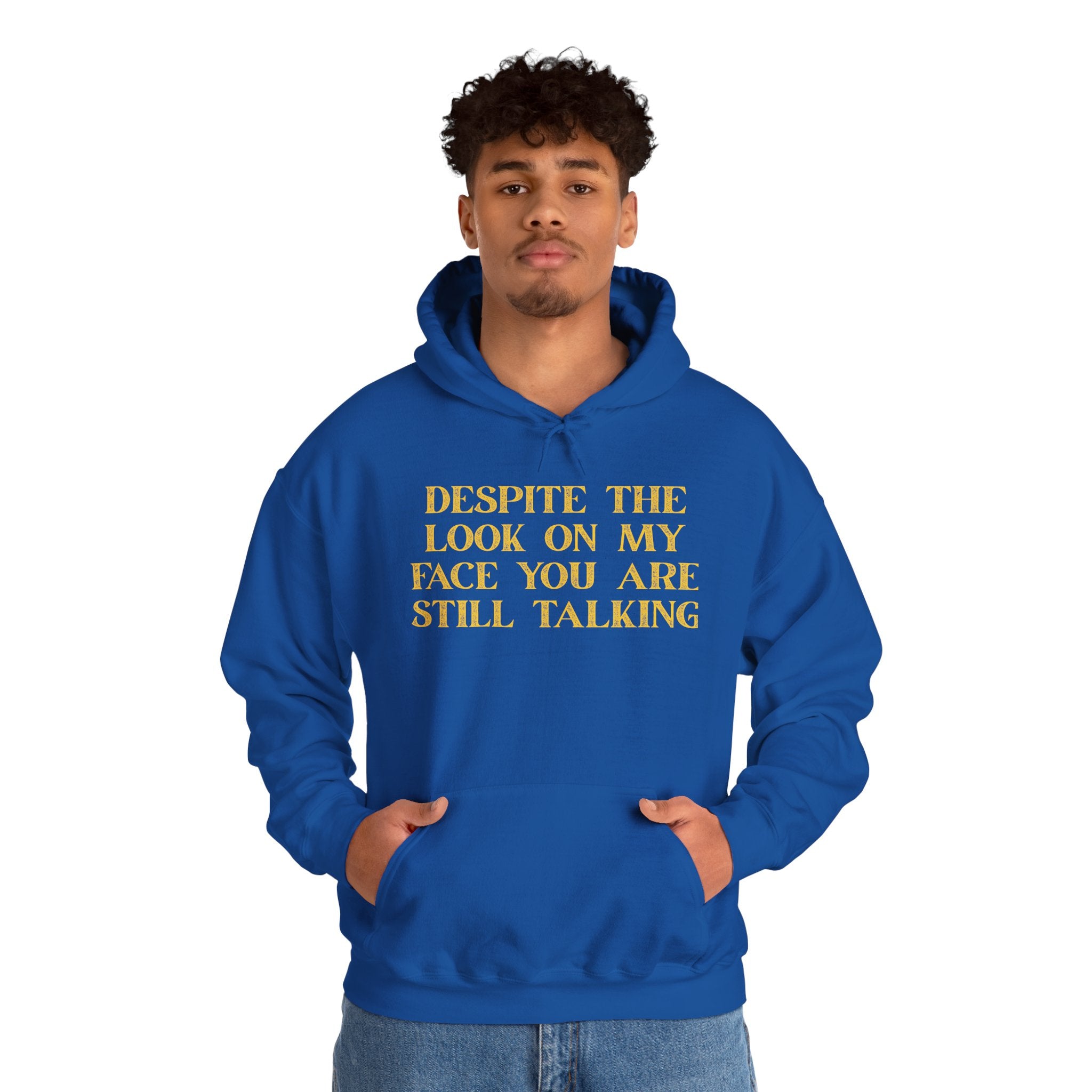 Funny Quote Hoodie, Unisex Heavy Blend Sweatshirt, Casual Wear, Gift for Friends, Cozy Style, Lightweight Fashion