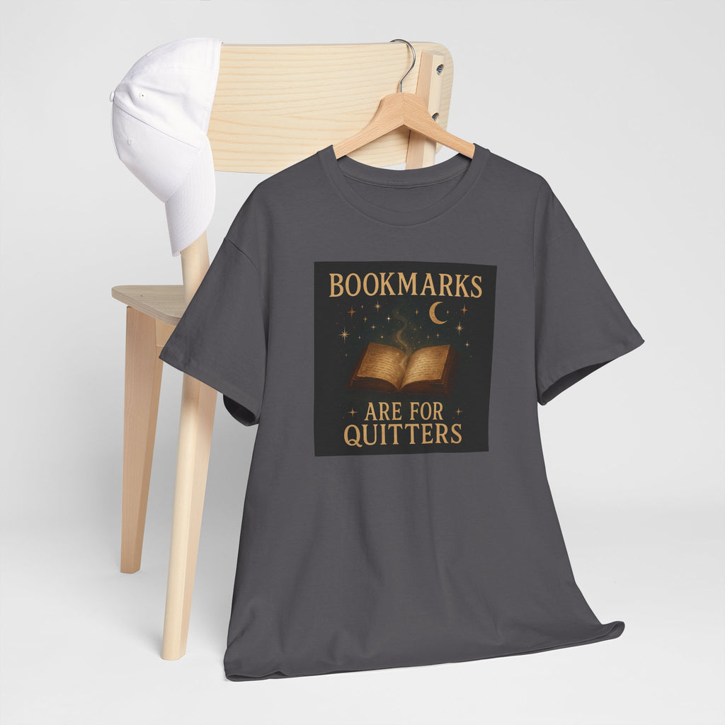 Bookmarks are for Quitters Unisex Cotton Tee, Funny Gift, Reading Shirt, Literary Quote Apparel, Bookworm Fashion, Cute Book Shirt
