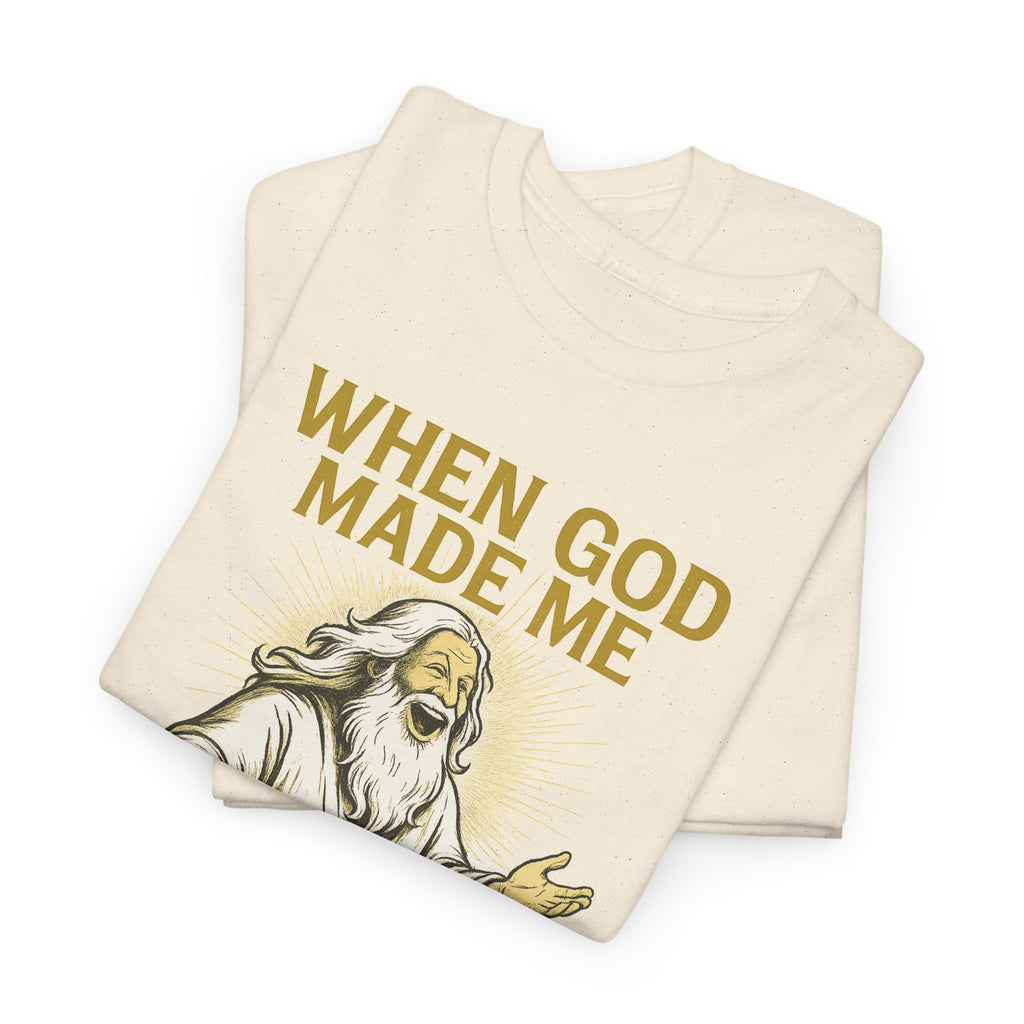 God Made Me / Rebel Tee, Unisex Cotton Shirt, Funny Religious Gift, Casual Wear, Spiritual Quote Tee
