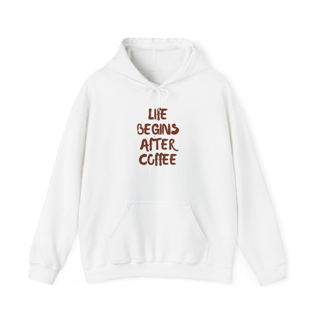 Life Begins After Coffee Hoodie - Cozy Unisex Hooded Sweatshirt for Coffee Lovers, Perfect Gift for Birthdays, Holidays, Relaxation