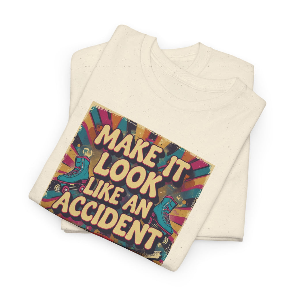 Playful Unisex Heavy Cotton Tee: Make It Look Like An Accident, Casual Wear, Gift for Friends, Fun Statement Shirt, Everyday Comfort