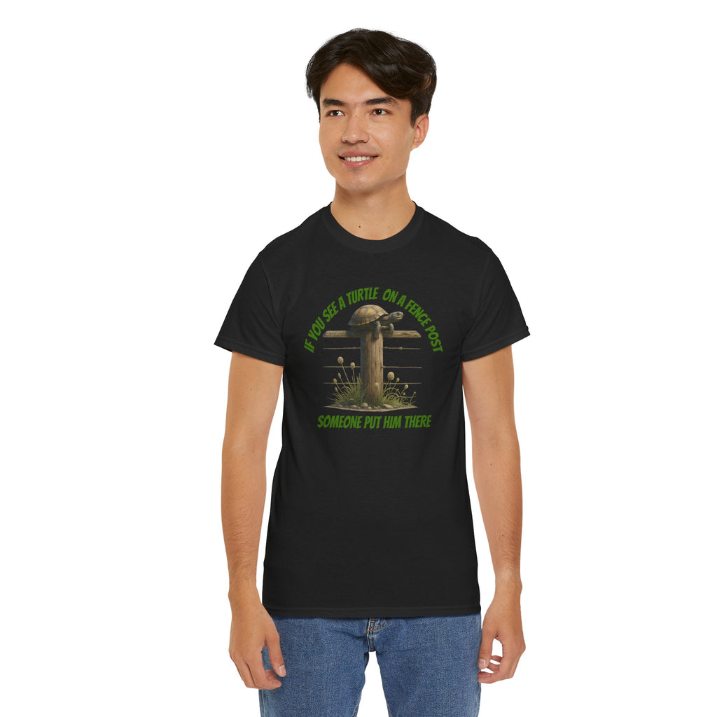 Whimsical Turtle Tee - Funny Animal T-Shirt, Gift for Nature Lovers, Deep Thoughts, Unique Casual Wear