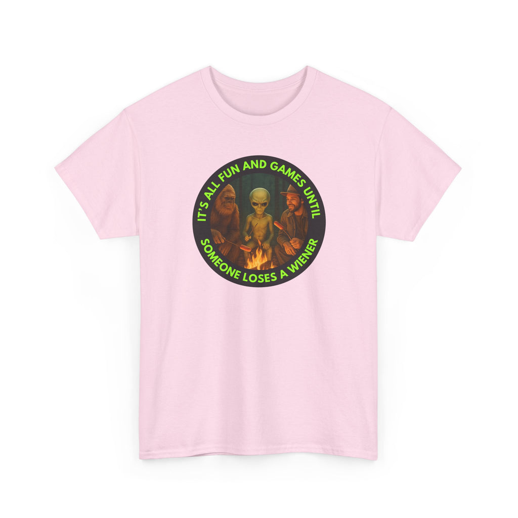 It's All Fun and Games Until... Funny Alien Camping T-shirt, Gift for Gamers, Casual Wear, Unique Statement