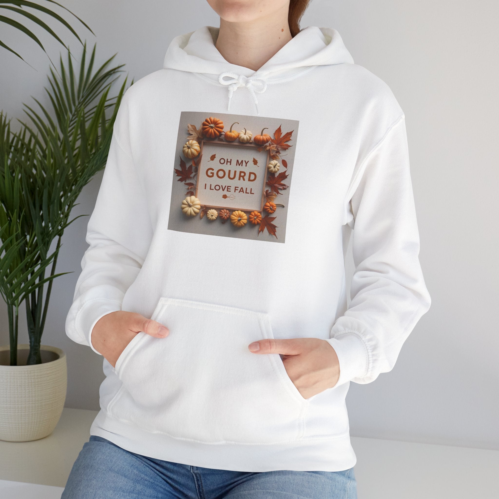 Oh my Gourd, Autumn Vibes Hooded Sweatshirt - Fall Gourd Love Sweatshirt, Cozy Pumpkin Hoodie, Thanksgiving Gift, Seasonal Fashion