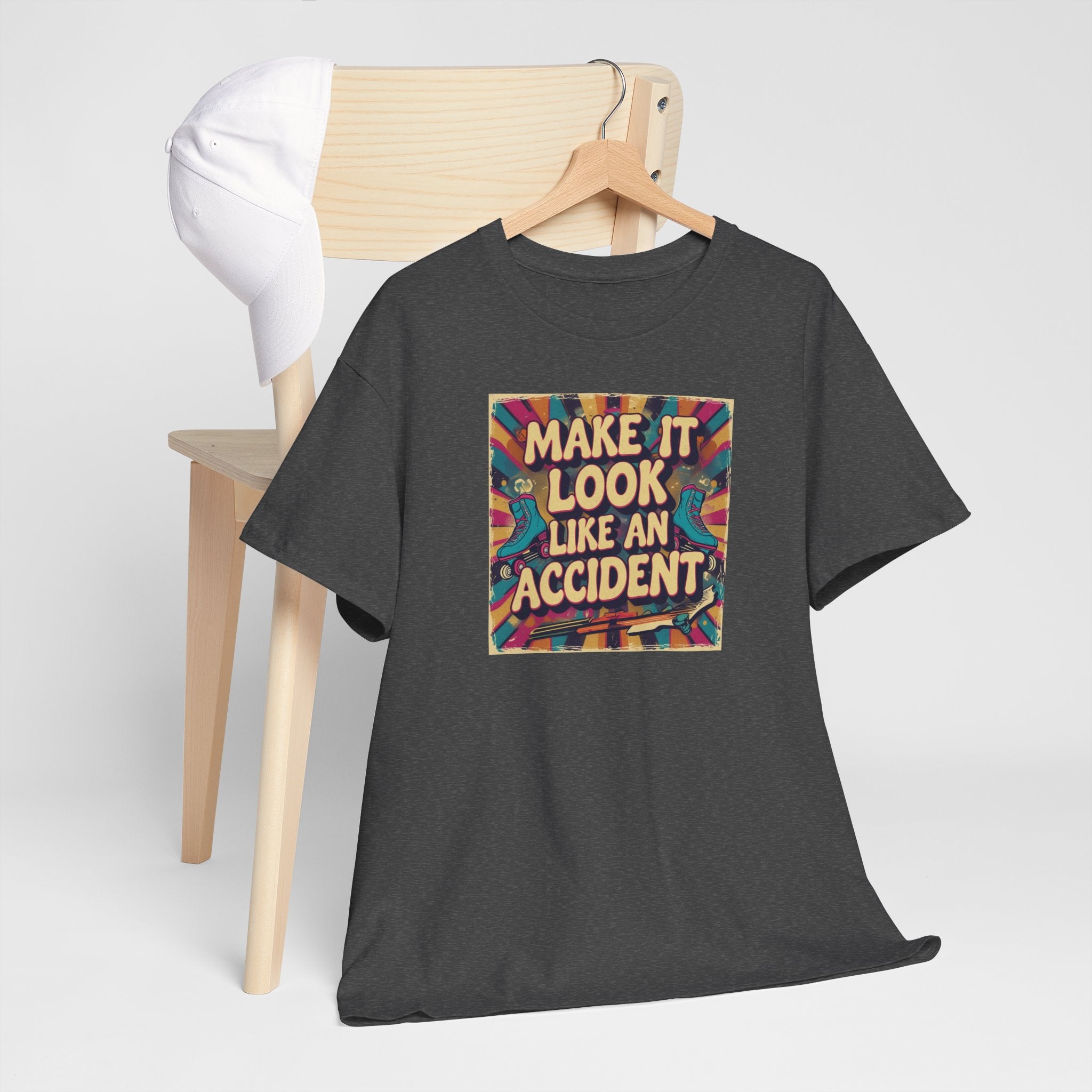 Playful Unisex Heavy Cotton Tee: Make It Look Like An Accident, Casual Wear, Gift for Friends, Fun Statement Shirt, Everyday Comfort