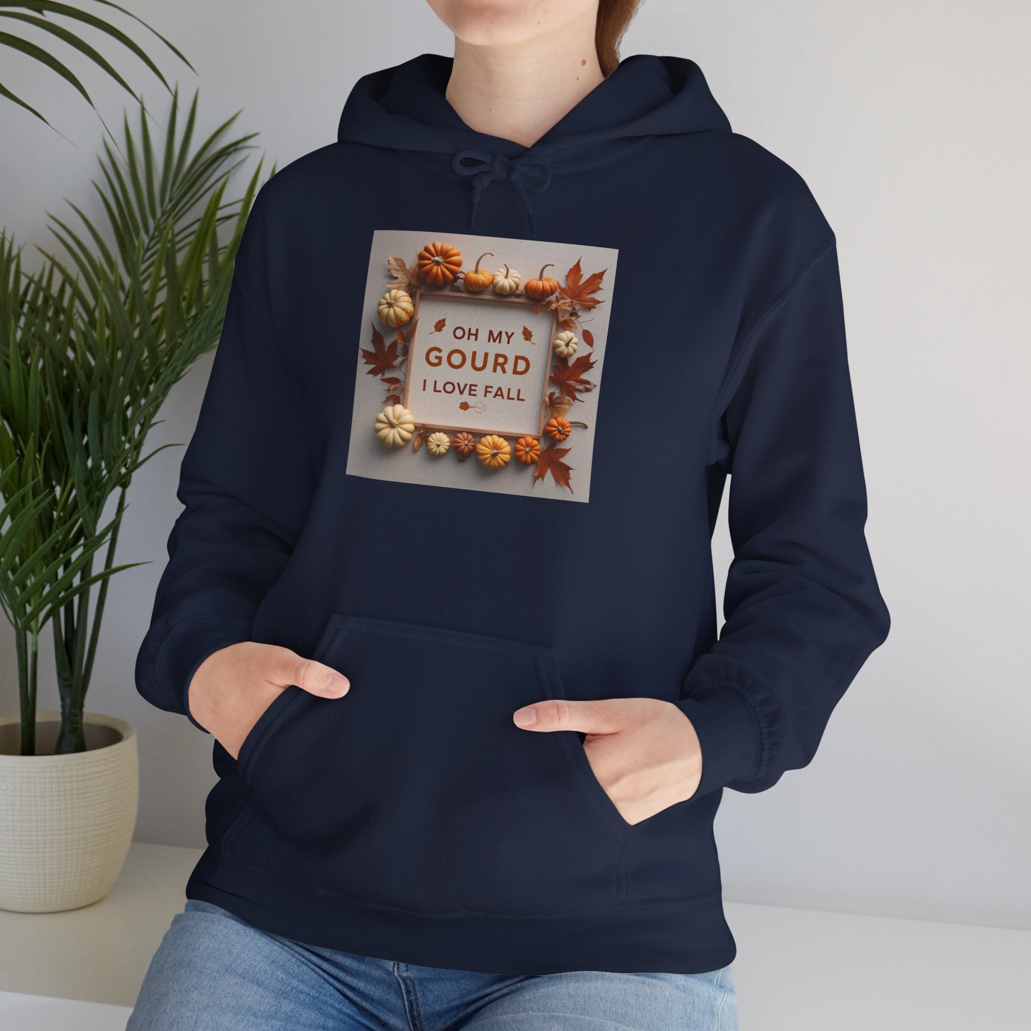 Oh my Gourd, Autumn Vibes Hooded Sweatshirt - Fall Gourd Love Sweatshirt, Cozy Pumpkin Hoodie, Thanksgiving Gift, Seasonal Fashion