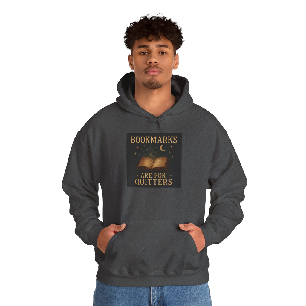 Cozy Literary Hoodie - Bookmarks Are for Quitters, Gift for Book Lovers, Reading Hoodie, Literary Apparel, Cozy Sweatshirt