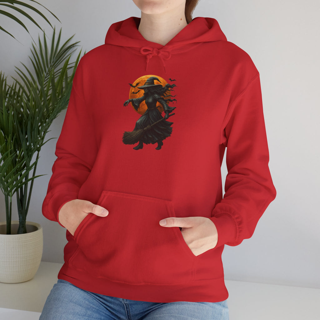 Halloween-Inspired Witch Hoodie, Cozy Fall Sweatshirt, Unisex Autumn Apparel, Spooky Season Gift, Perfect for October Celebrations