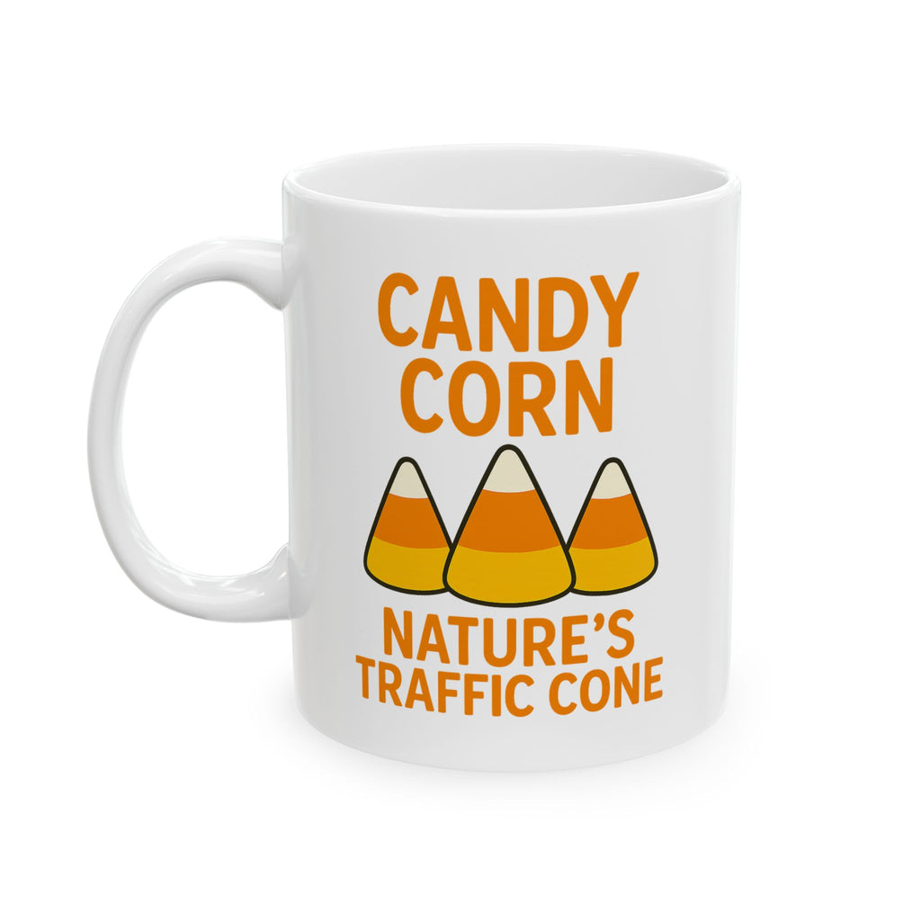 Festive Candy Corn Ceramic Mug - Perfect for Halloween, Trick-or-Treaters, Fall Decor, Cozy Vibes, Hot Cocoa Lovers