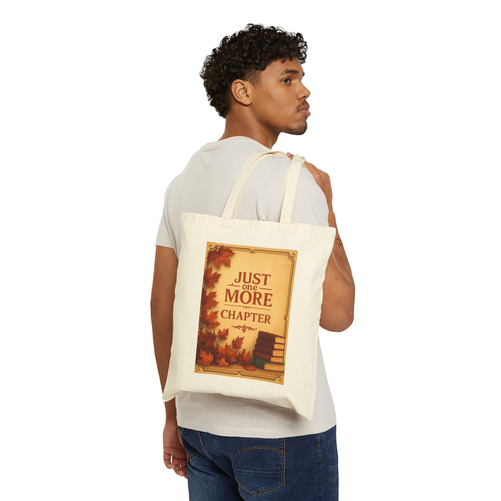 Just One More Chapter Tote Bag | Literary Gift, Book Lover's Accessory, Reusable Shopping Bag, Fall Vibes, Reading Tote