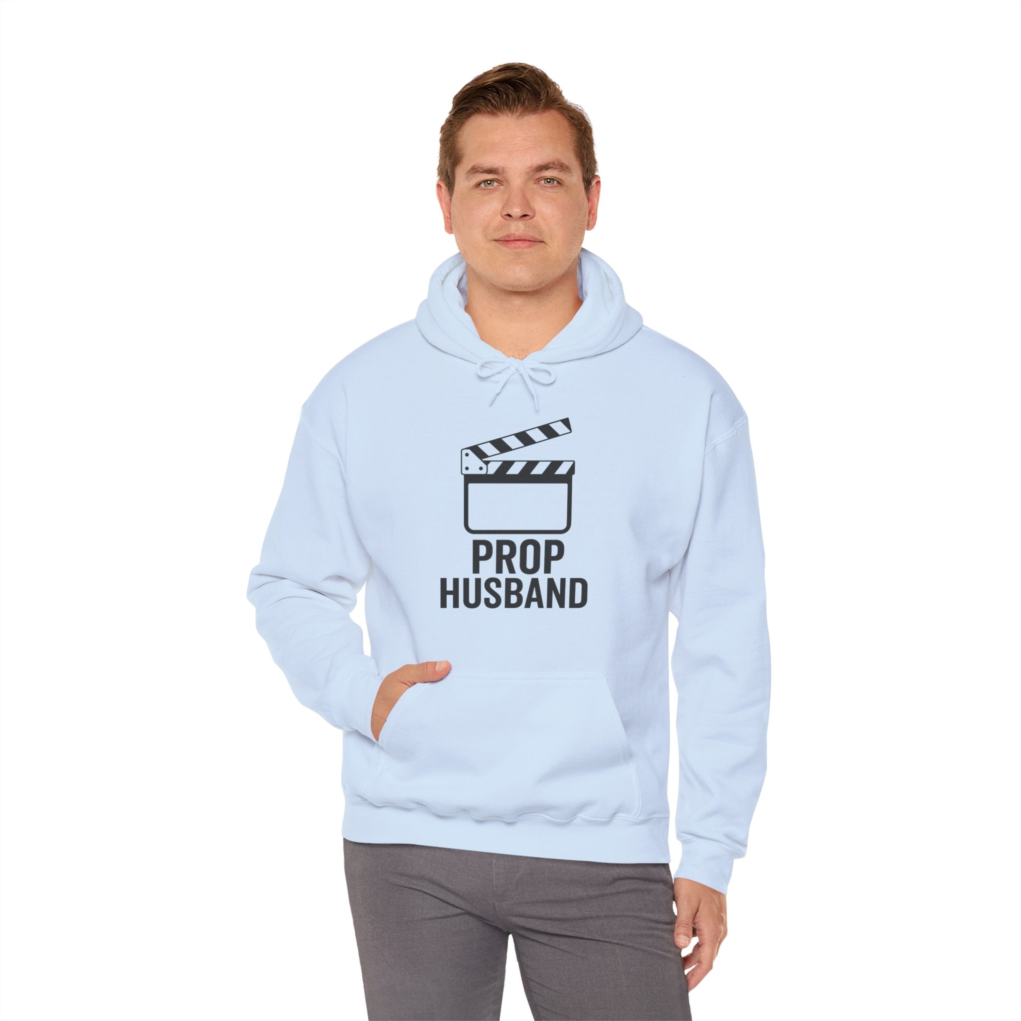 Prop Husband Hoodie — Funny Film Clapper Hooded Sweatshirt for Movie Lovers & Crew