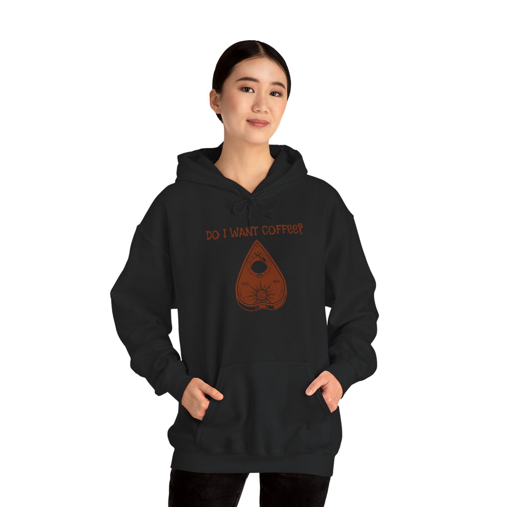 Coffee Lovers Ouija Planchette Hoodie | Cute Graphic Sweatshirt for Relaxed Days, Gifts for Friends, Cozy Apparel, Everyday Wear