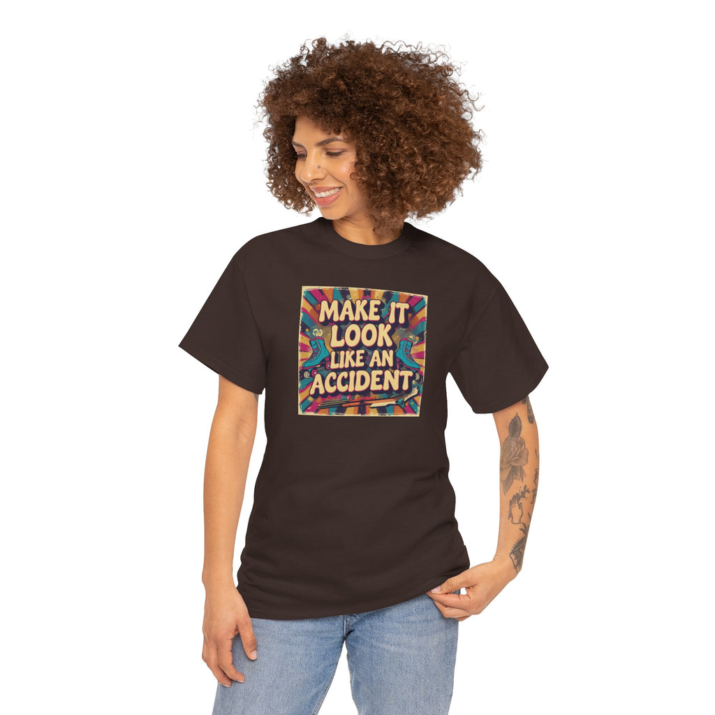 Playful Unisex Heavy Cotton Tee: Make It Look Like An Accident, Casual Wear, Gift for Friends, Fun Statement Shirt, Everyday Comfort