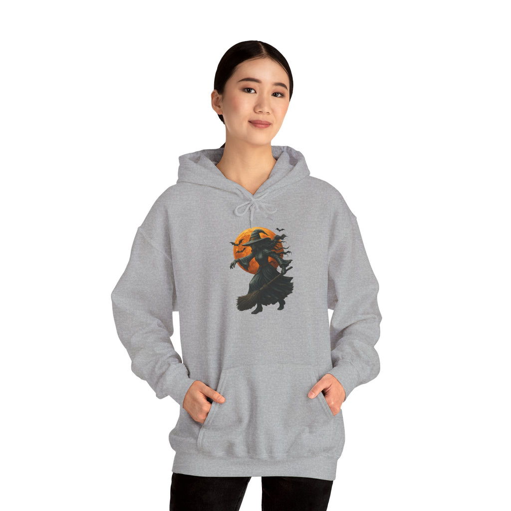 Halloween-Inspired Witch Hoodie, Cozy Fall Sweatshirt, Unisex Autumn Apparel, Spooky Season Gift, Perfect for October Celebrations