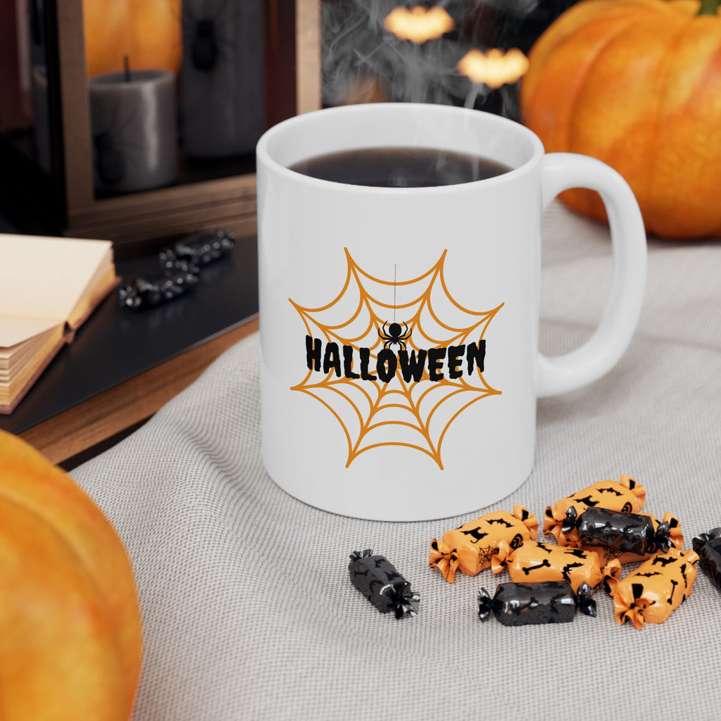 Spooky Halloween Spiders Web Coffee Mug - Perfect for Fall, Haunted House Decor, Gift for Witch Lovers, Coffee Cup, Halloween Party Favors
