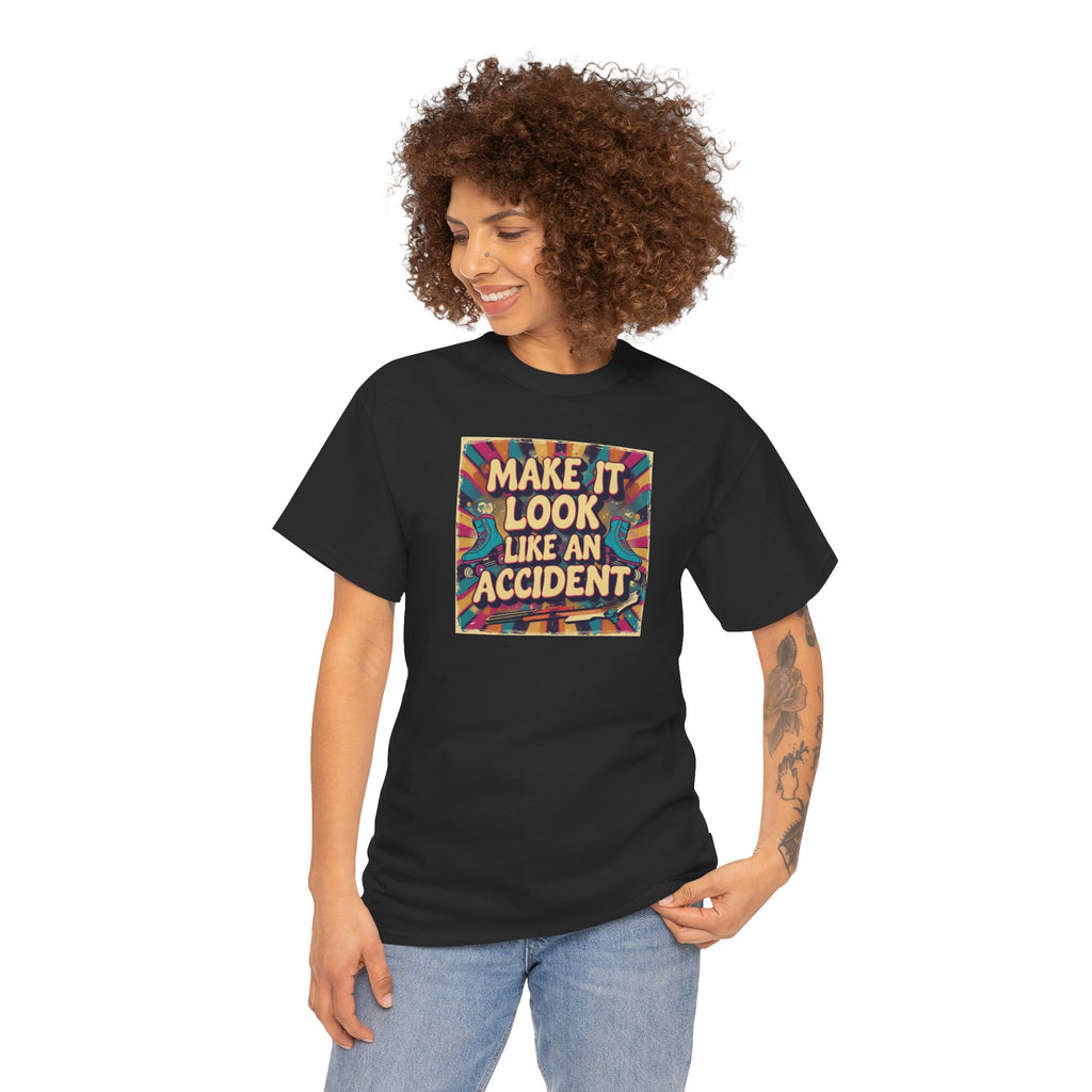 Playful Unisex Heavy Cotton Tee: Make It Look Like An Accident, Casual Wear, Gift for Friends, Fun Statement Shirt, Everyday Comfort