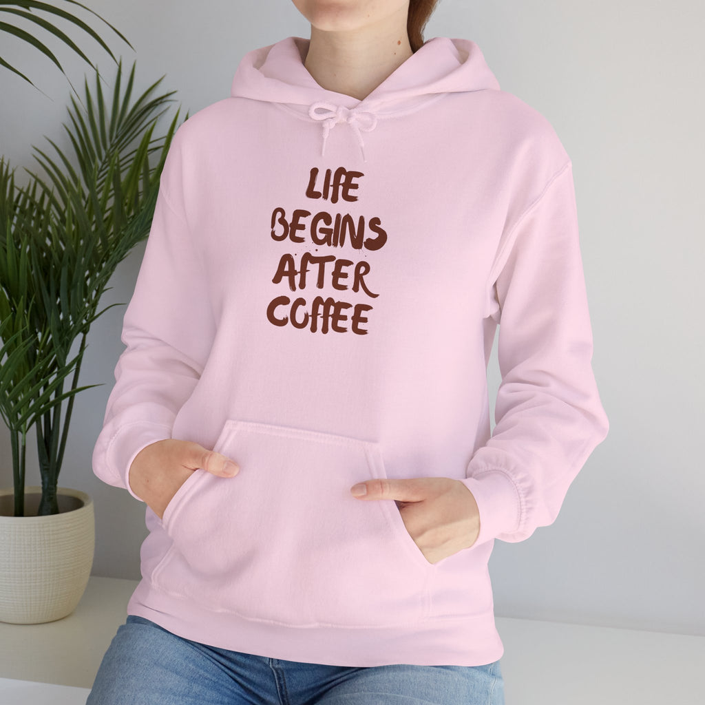 Life Begins After Coffee Hoodie - Cozy Unisex Hooded Sweatshirt for Coffee Lovers, Perfect Gift for Birthdays, Holidays, Relaxation