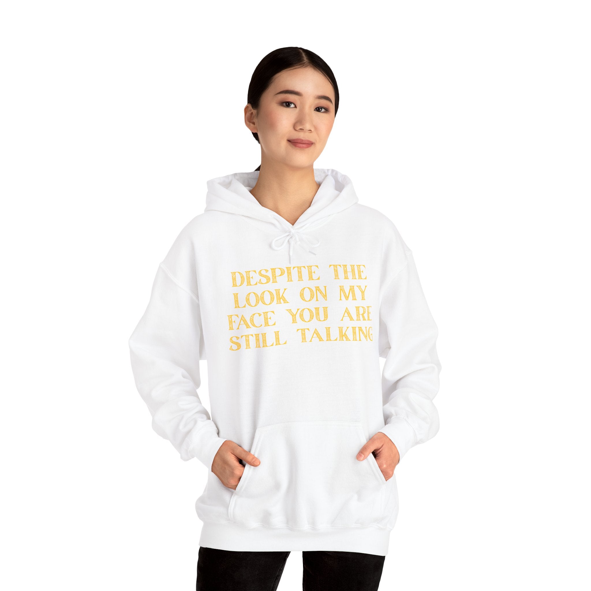 Funny Quote Hoodie, Unisex Heavy Blend Sweatshirt, Casual Wear, Gift for Friends, Cozy Style, Lightweight Fashion