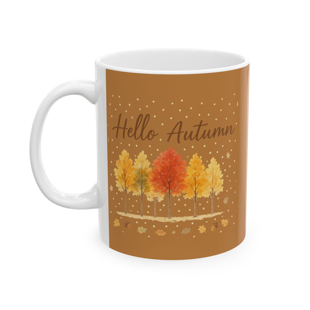 Autumn Leaves Ceramic Mug, Cozy Coffee Cup, Fall Decor, Thanksgiving Gift, Hot Beverage Mug, Seasonal Kitchenware