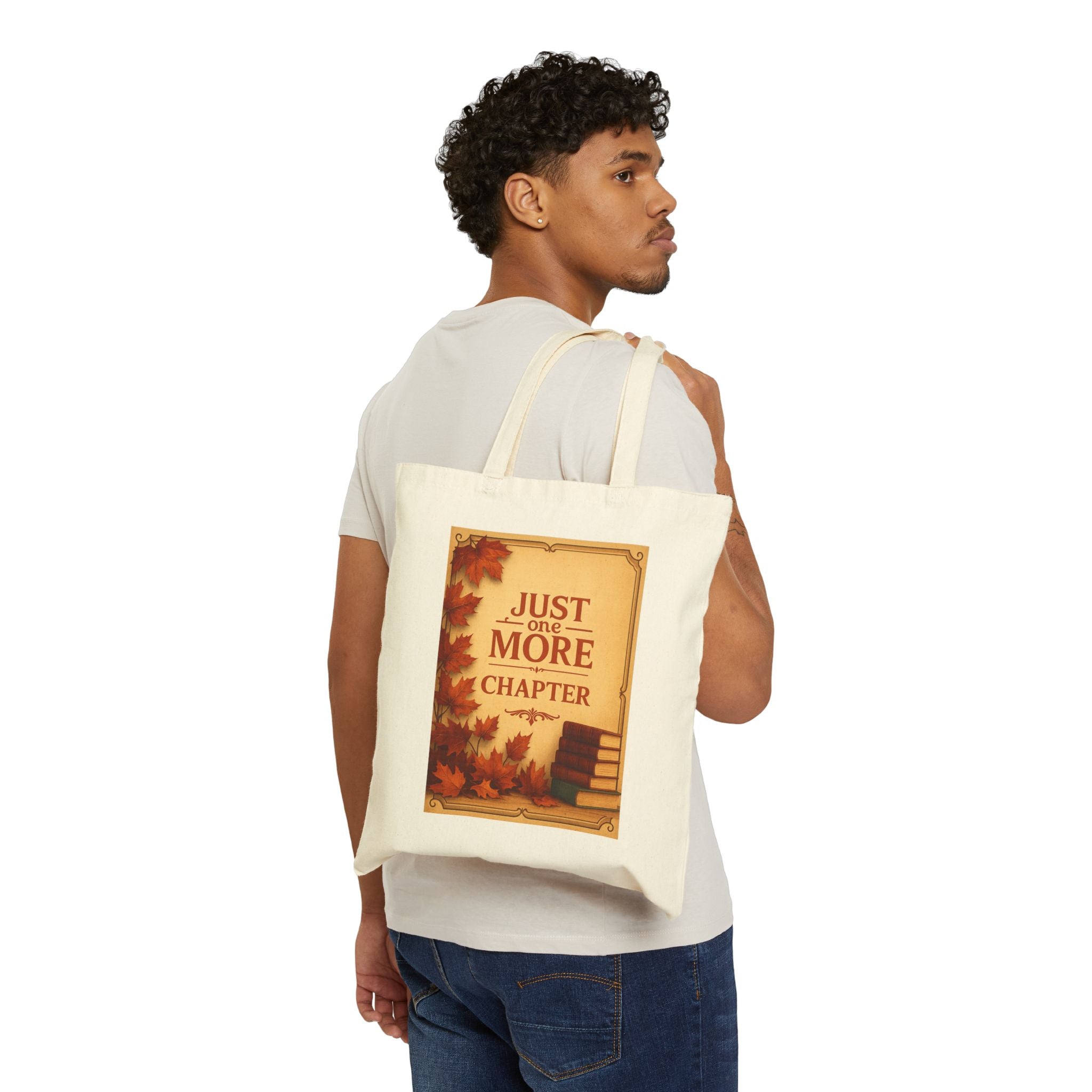 Just One More Chapter Tote Bag | Literary Gift, Book Lover's Accessory, Reusable Shopping Bag, Fall Vibes, Reading Tote