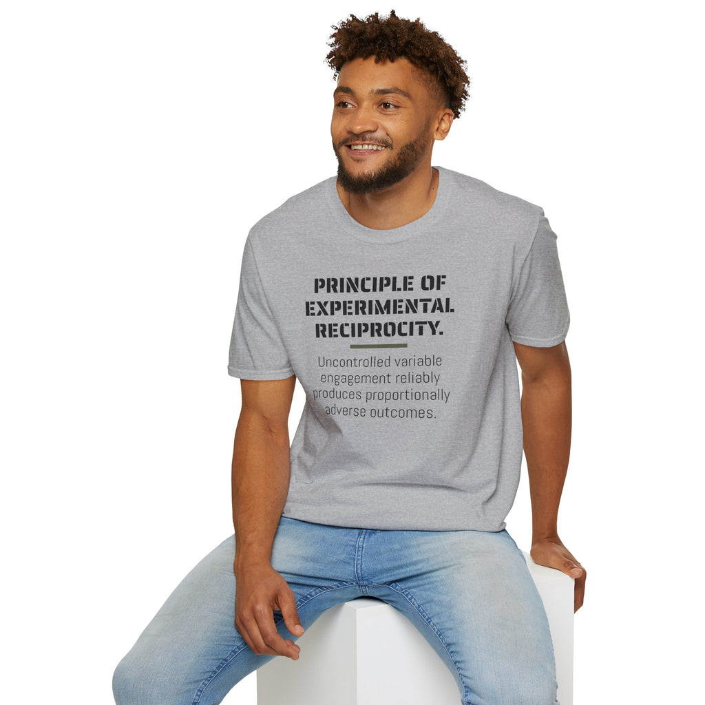 Experimental Reciprocity Unisex T-Shirt | Gift for Science Lovers, Casual Tee, Nerdy Apparel, Funny Science Shirt, Eco-Friendly Fashion
