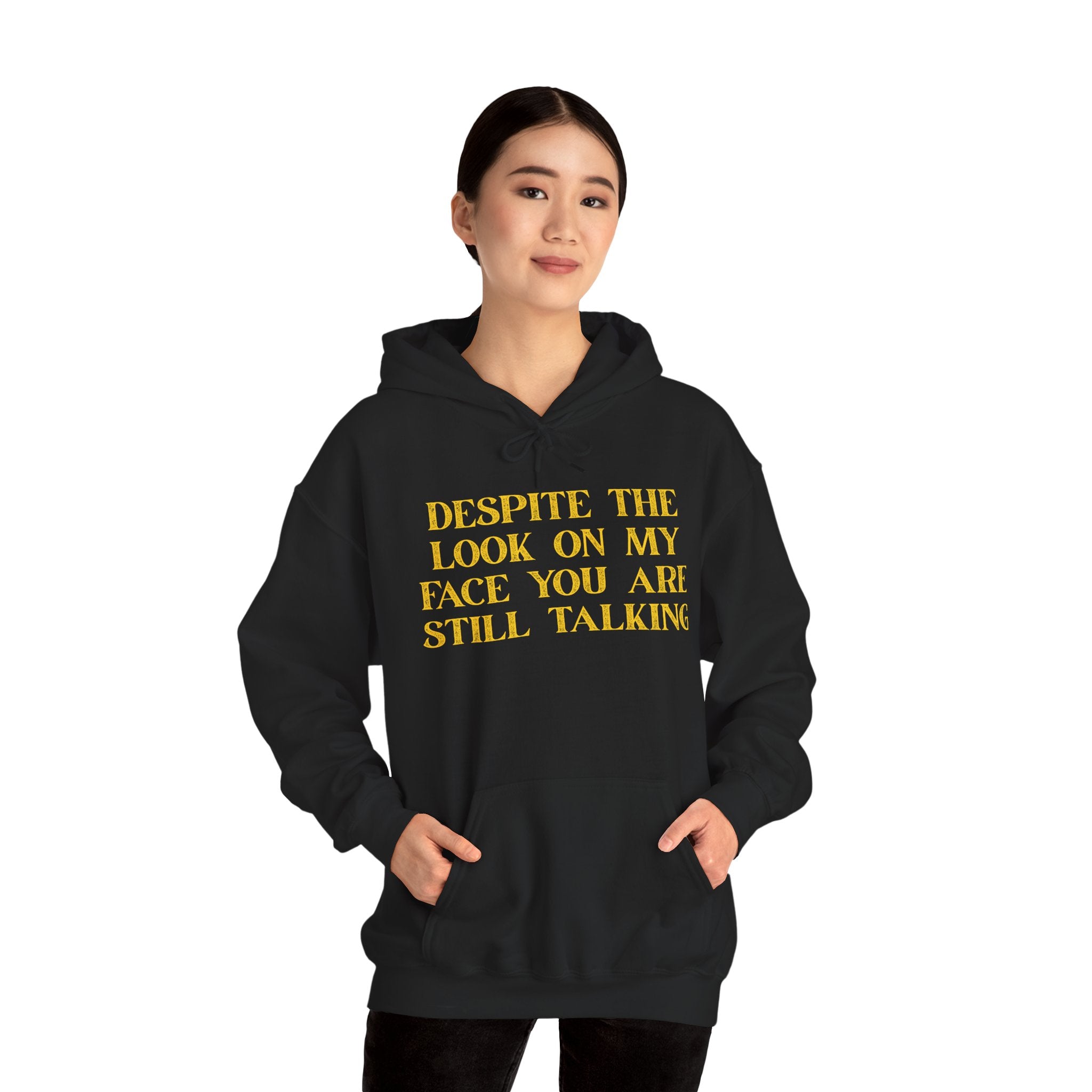 Funny Quote Hoodie, Unisex Heavy Blend Sweatshirt, Casual Wear, Gift for Friends, Cozy Style, Lightweight Fashion
