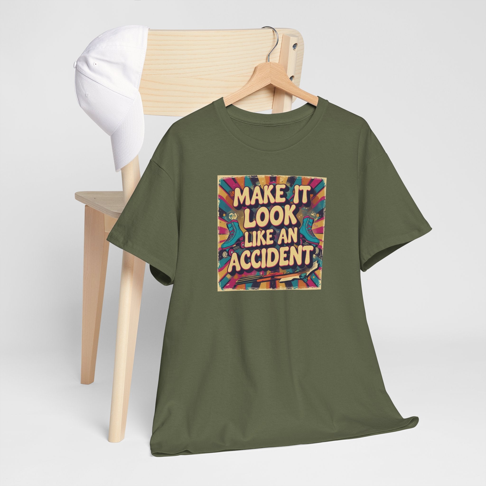 Playful Unisex Heavy Cotton Tee: Make It Look Like An Accident, Casual Wear, Gift for Friends, Fun Statement Shirt, Everyday Comfort