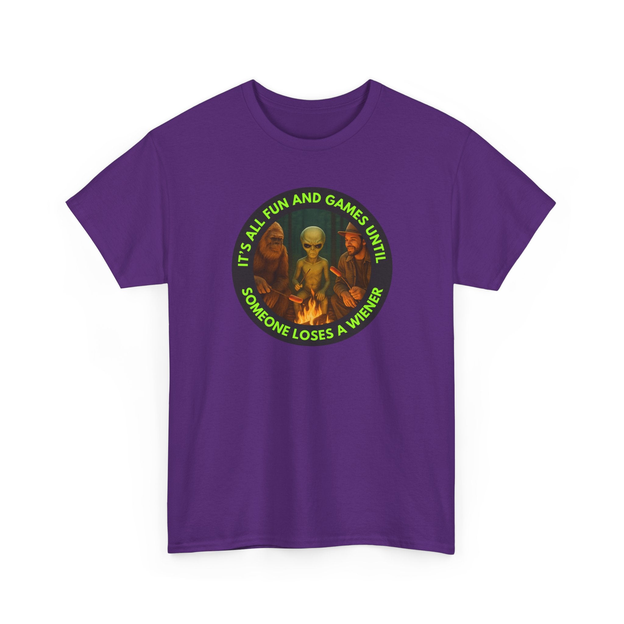 It's All Fun and Games Until... Funny Alien Camping T-shirt, Gift for Gamers, Casual Wear, Unique Statement
