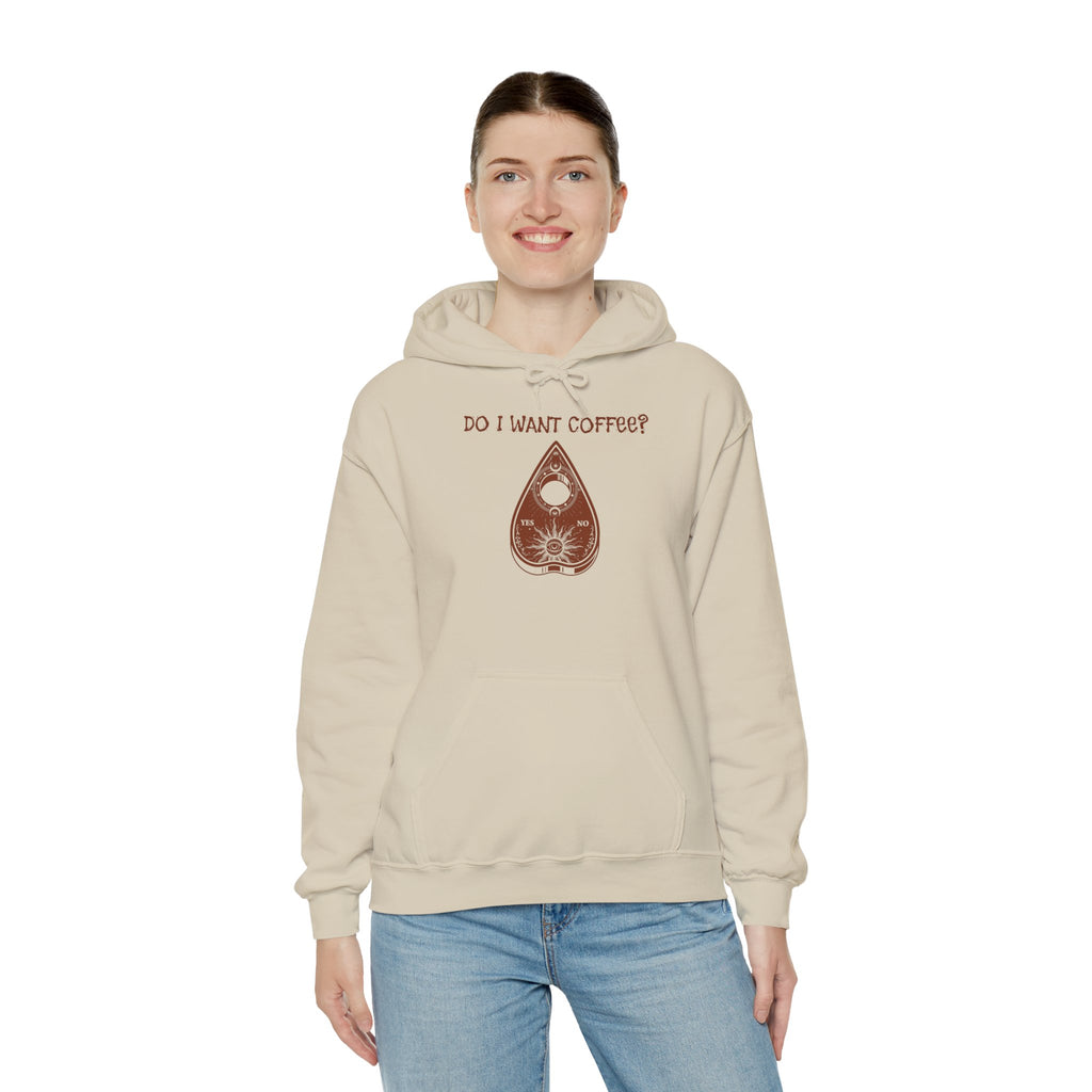 Coffee Lovers Ouija Planchette Hoodie | Cute Graphic Sweatshirt for Relaxed Days, Gifts for Friends, Cozy Apparel, Everyday Wear