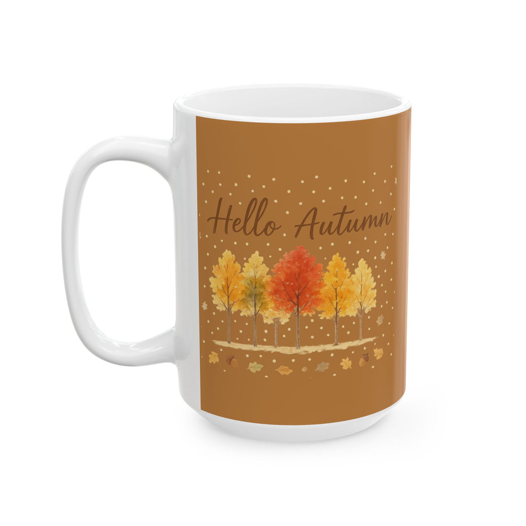 Autumn Leaves Ceramic Mug, Cozy Coffee Cup, Fall Decor, Thanksgiving Gift, Hot Beverage Mug, Seasonal Kitchenware