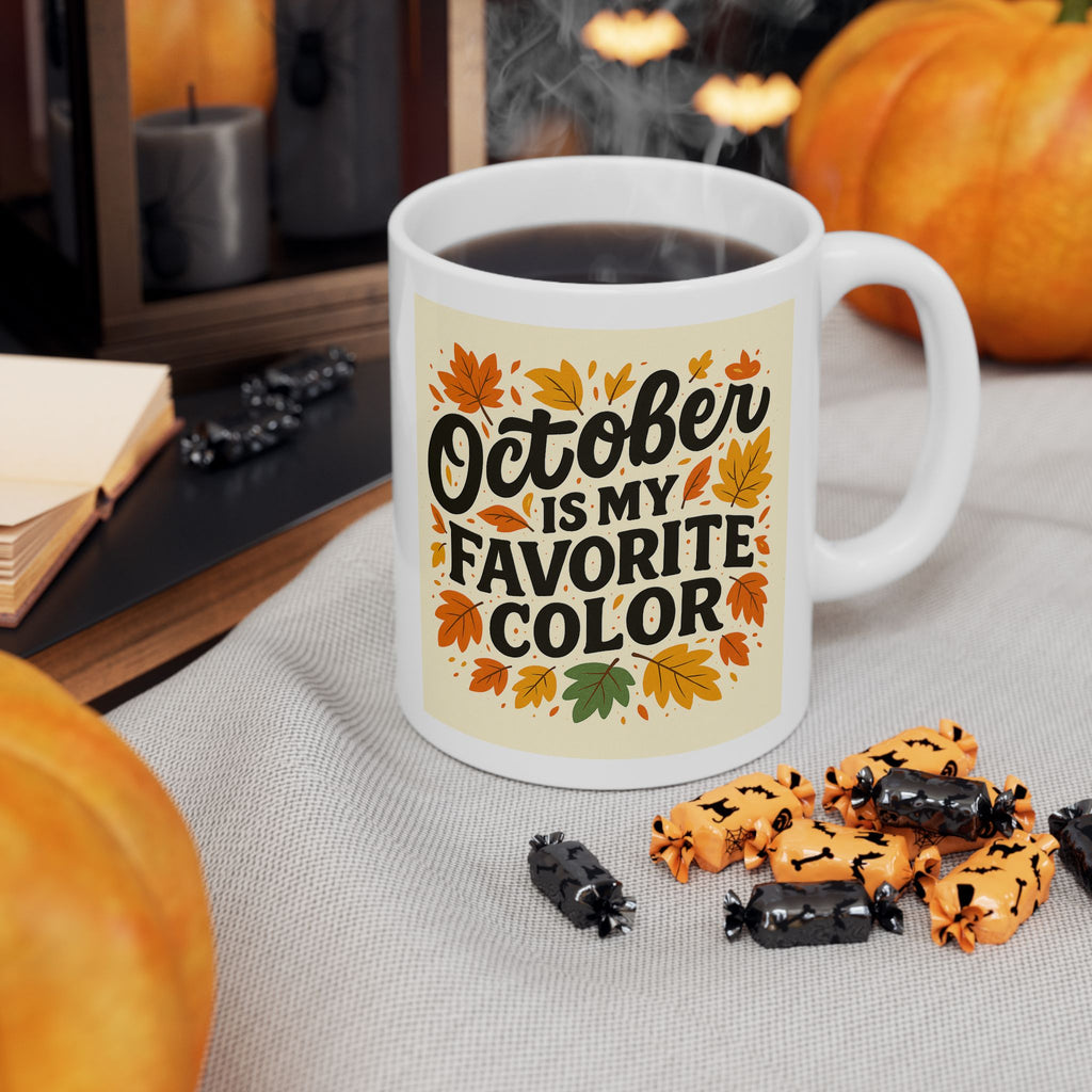 Autumn Favorite Ceramic Mug, Fall Inspired Coffee Cup, Cozy Kitchen Decor, Perfect Gift for Pumpkin Spice Lovers