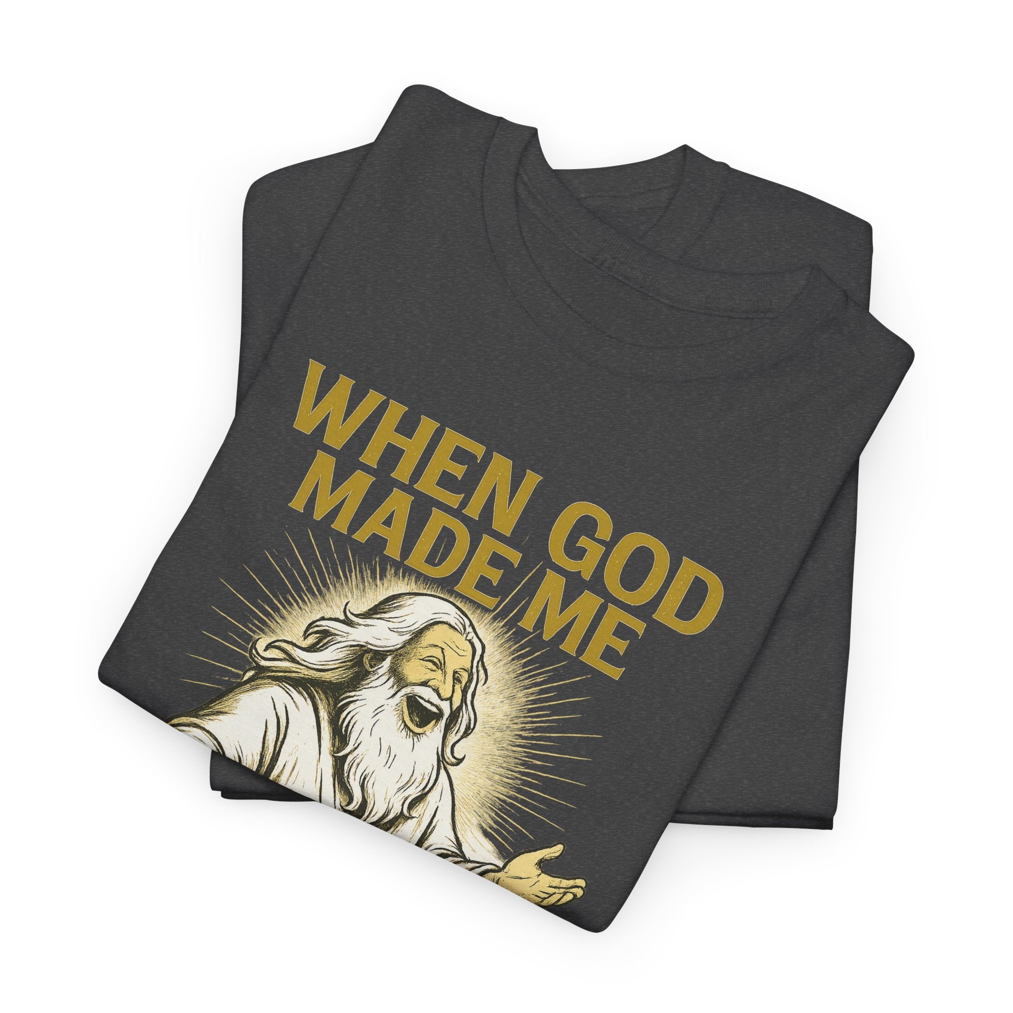 God Made Me / Rebel Tee, Unisex Cotton Shirt, Funny Religious Gift, Casual Wear, Spiritual Quote Tee