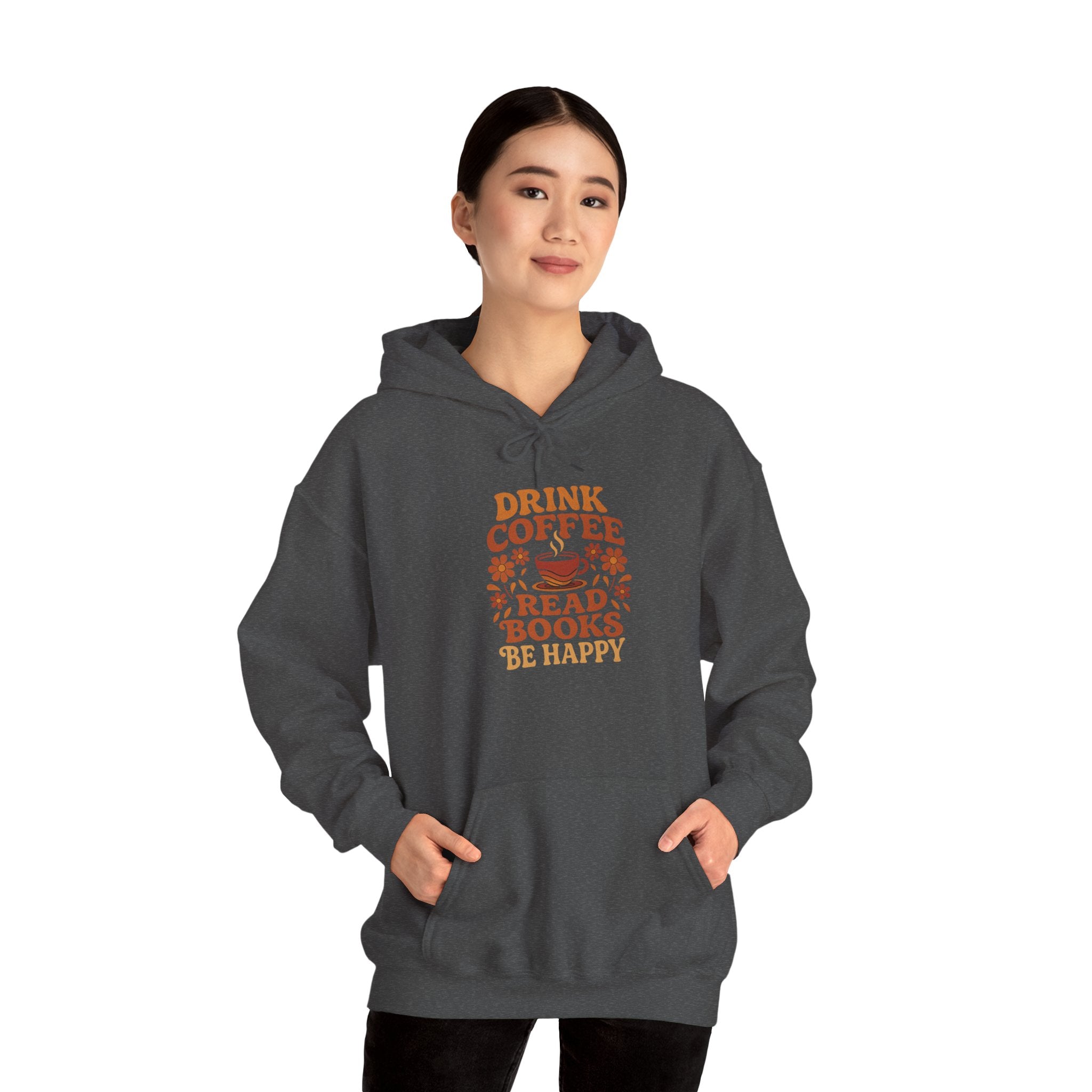 Cozy Coffee & Book Lover Hoodie - Perfect for Bookworms, Reading Gifts, Relaxed Vibes, Fall Wear, Gift for Friends
