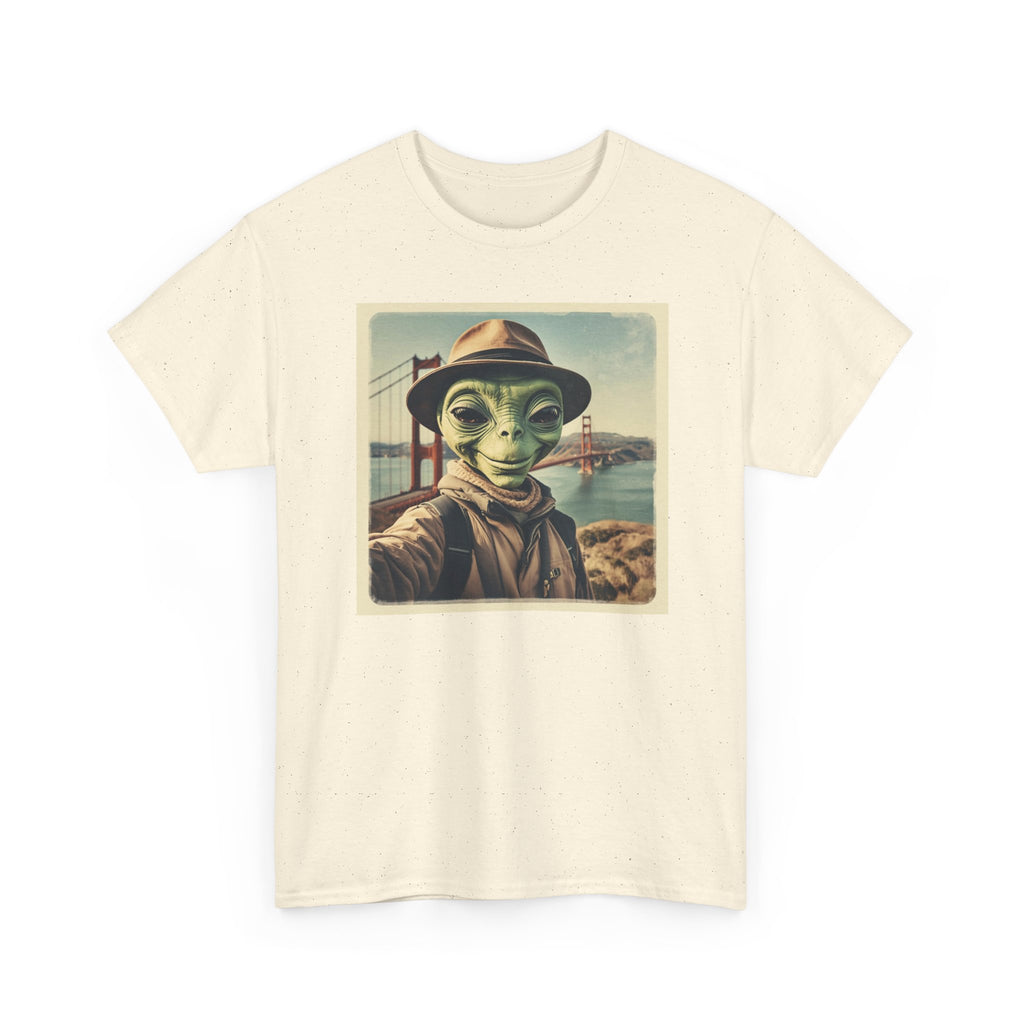 Alien Selfie Tee, Funny Graphic T-Shirt, Unique Art Shirt, Unisex Cotton Tee, Gift for Space Lovers, Quirky Style Wear
