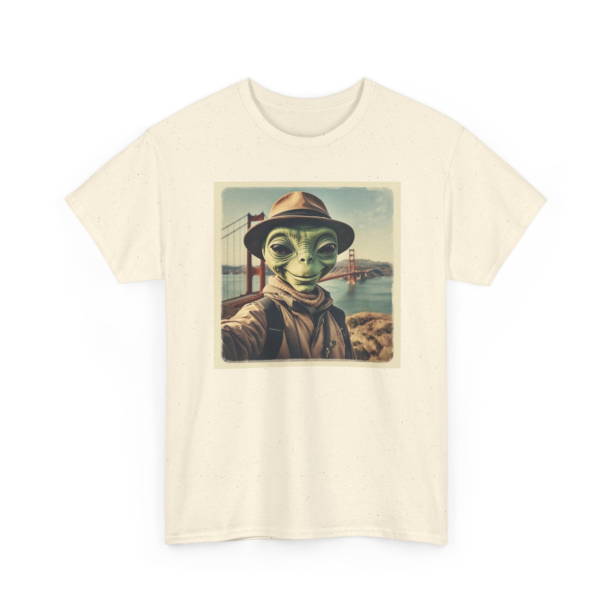 Alien Selfie Tee, Funny Graphic T-Shirt, Unique Art Shirt, Unisex Cotton Tee, Gift for Space Lovers, Quirky Style Wear