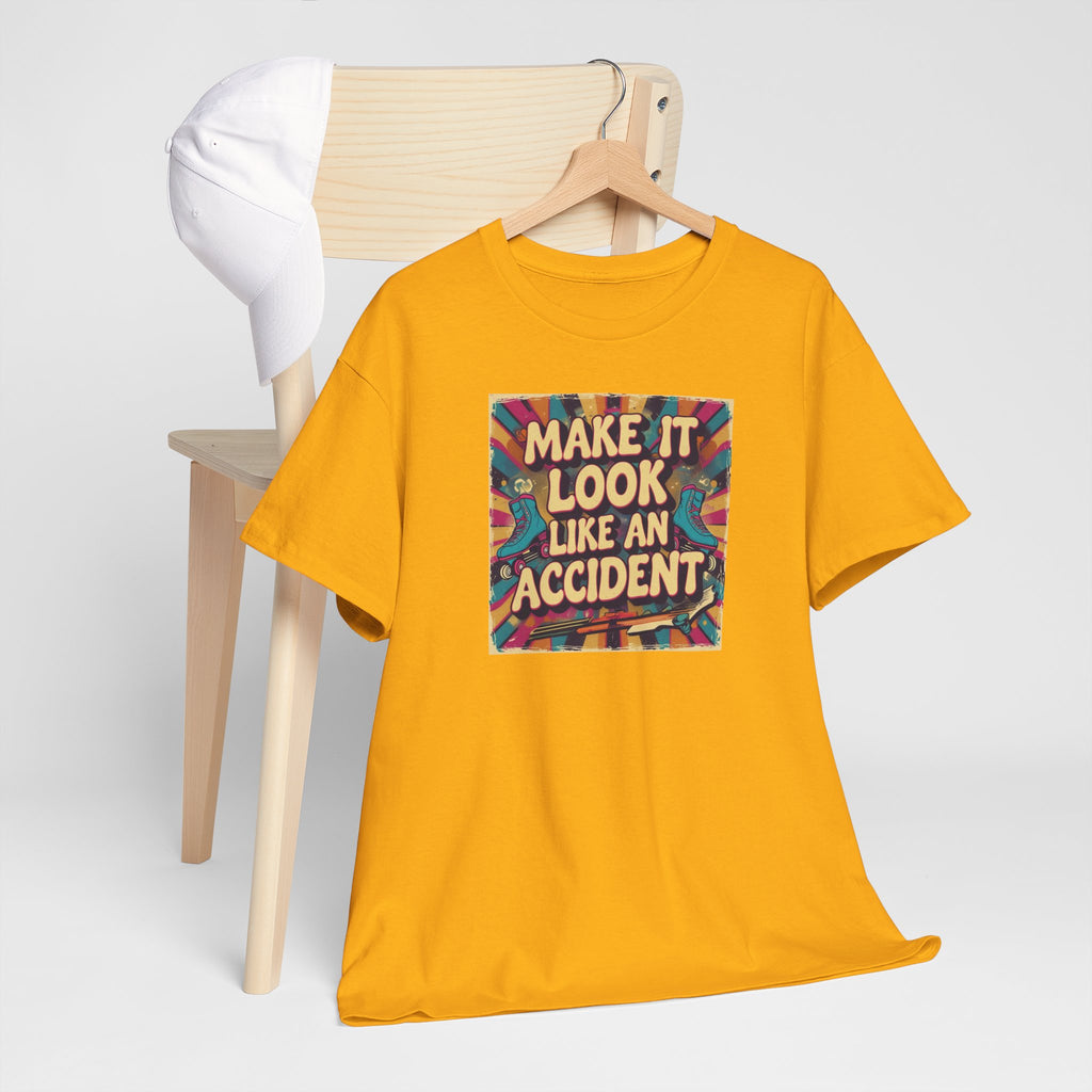 Playful Unisex Heavy Cotton Tee: Make It Look Like An Accident, Casual Wear, Gift for Friends, Fun Statement Shirt, Everyday Comfort