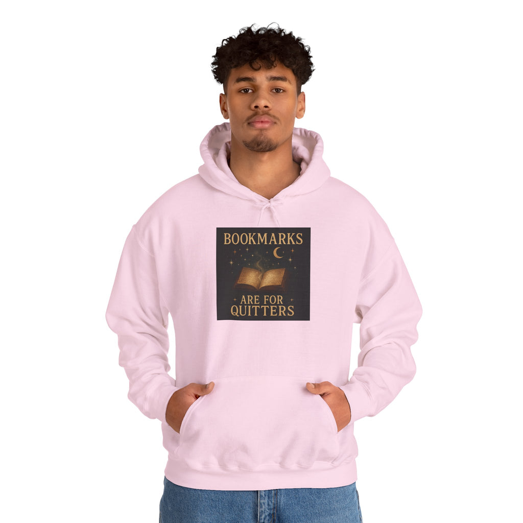 Cozy Literary Hoodie - Bookmarks Are for Quitters, Gift for Book Lovers, Reading Hoodie, Literary Apparel, Cozy Sweatshirt