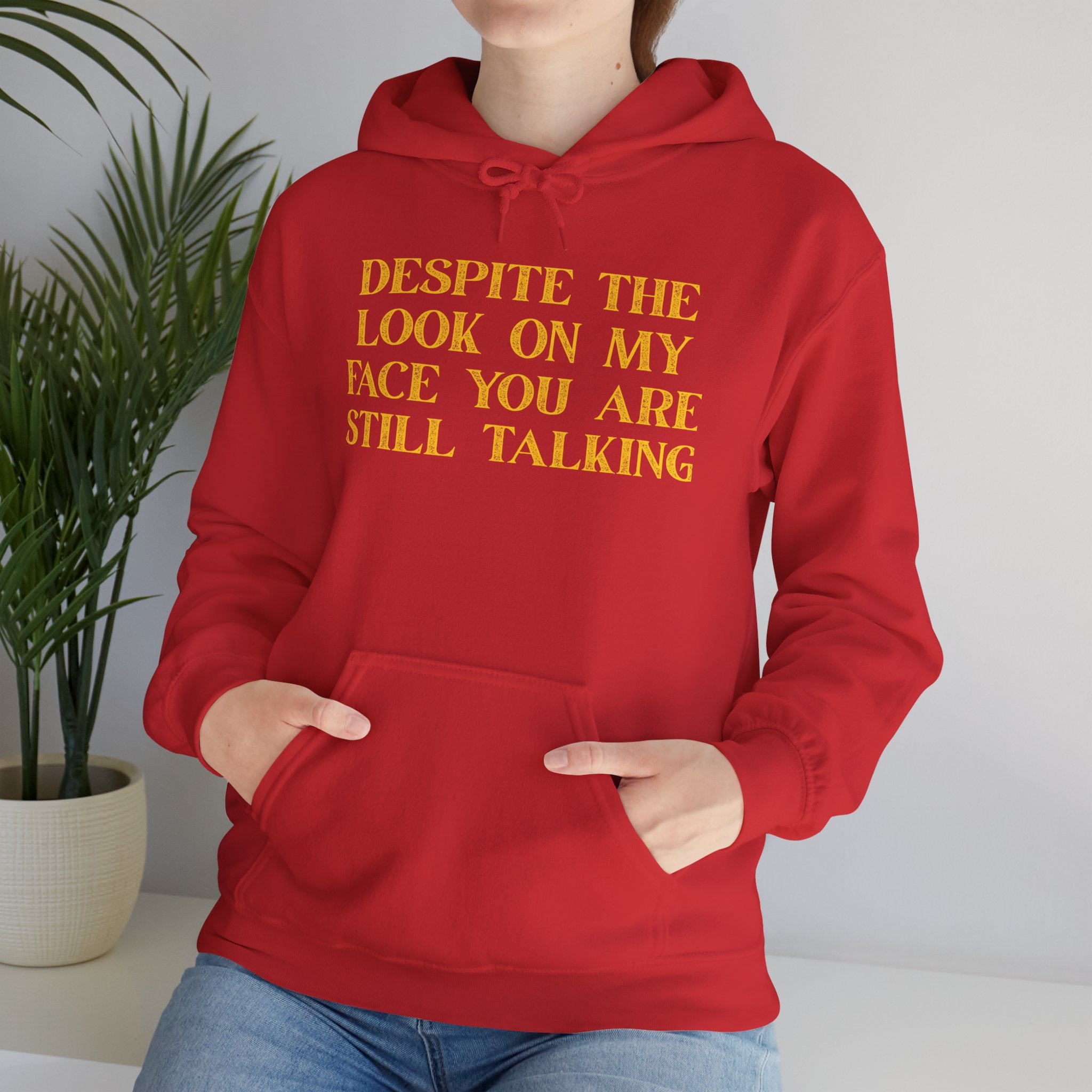 Funny Quote Hoodie, Unisex Heavy Blend Sweatshirt, Casual Wear, Gift for Friends, Cozy Style, Lightweight Fashion