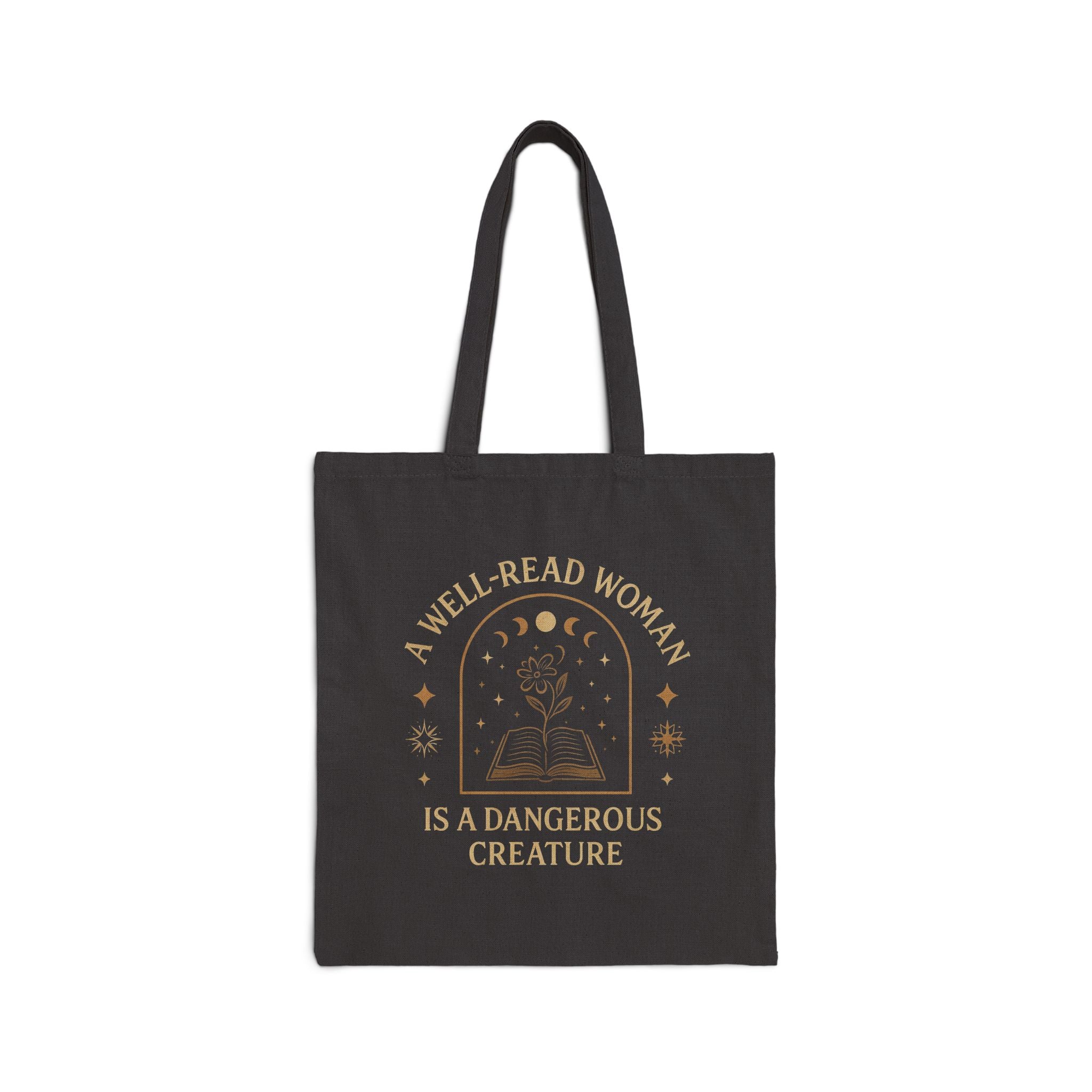 A WELL READ WOMAN - Tote Bag, Reusable Grocery Bag, Spooky Gift Bag, Eco-Friendly Canvas Tote, Trick or Treat Bag