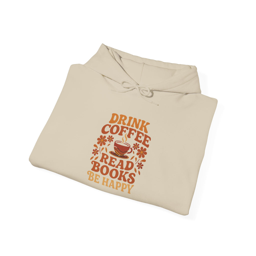 Cozy Coffee & Book Lover Hoodie - Perfect for Bookworms, Reading Gifts, Relaxed Vibes, Fall Wear, Gift for Friends