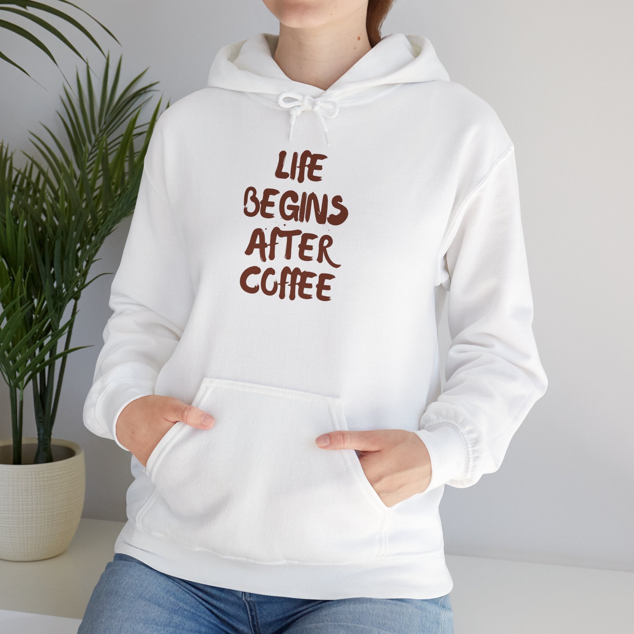 Life Begins After Coffee Hoodie - Cozy Unisex Hooded Sweatshirt for Coffee Lovers, Perfect Gift for Birthdays, Holidays, Relaxation