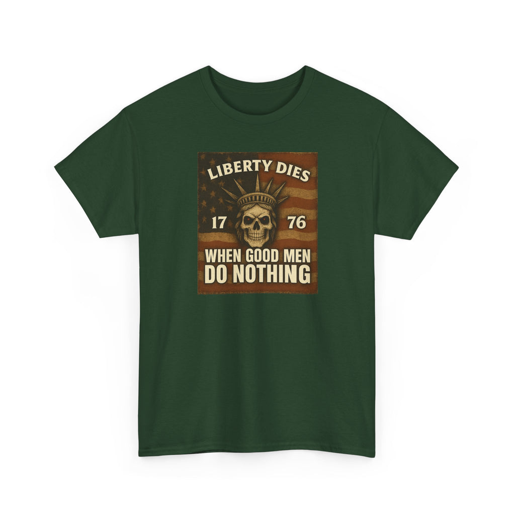 Liberty Dies Unisex Heavy Cotton Tee, Patriotic T-Shirt, 4th of July Gift, Independence Day Apparel, Vintage Style Tee