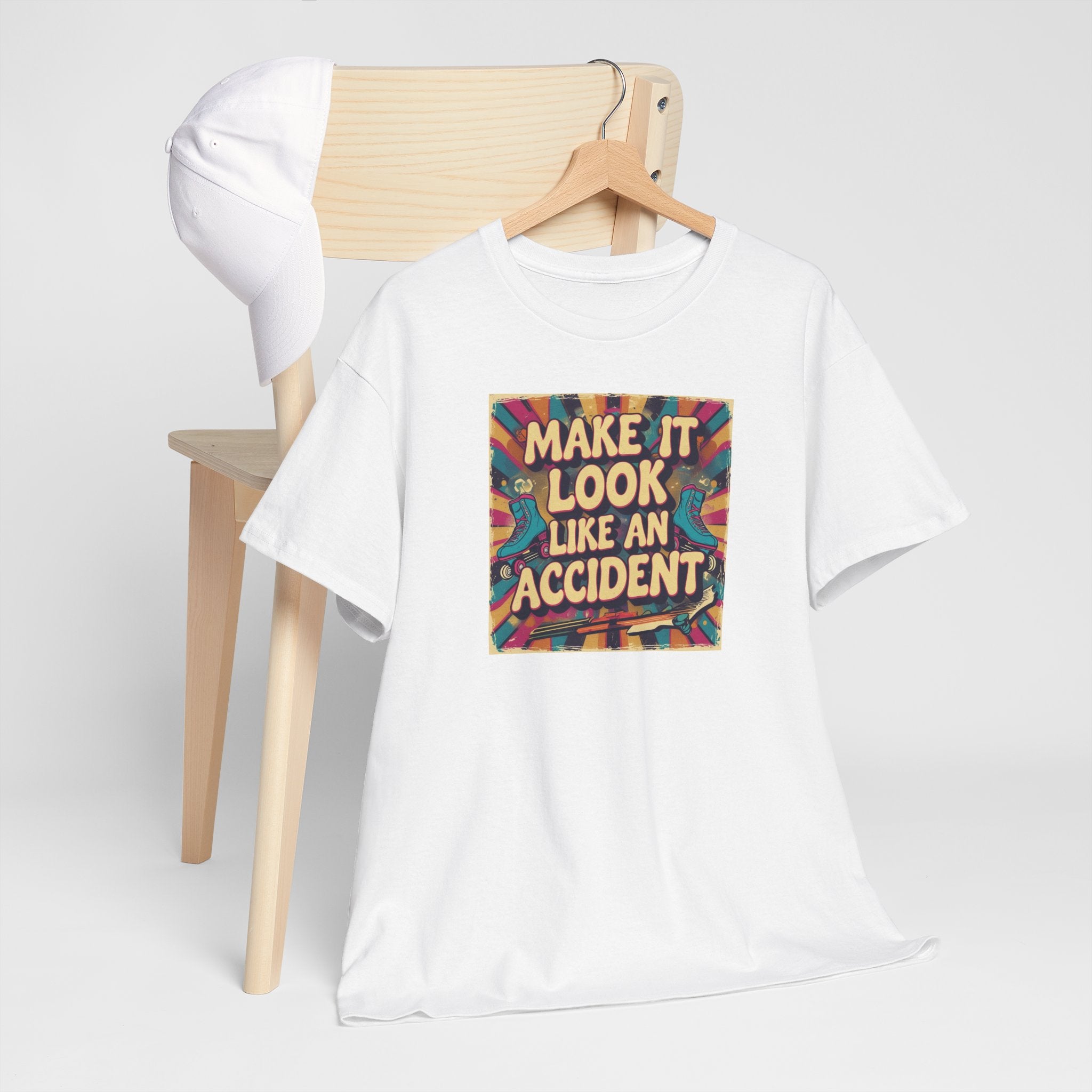 Playful Unisex Heavy Cotton Tee: Make It Look Like An Accident, Casual Wear, Gift for Friends, Fun Statement Shirt, Everyday Comfort
