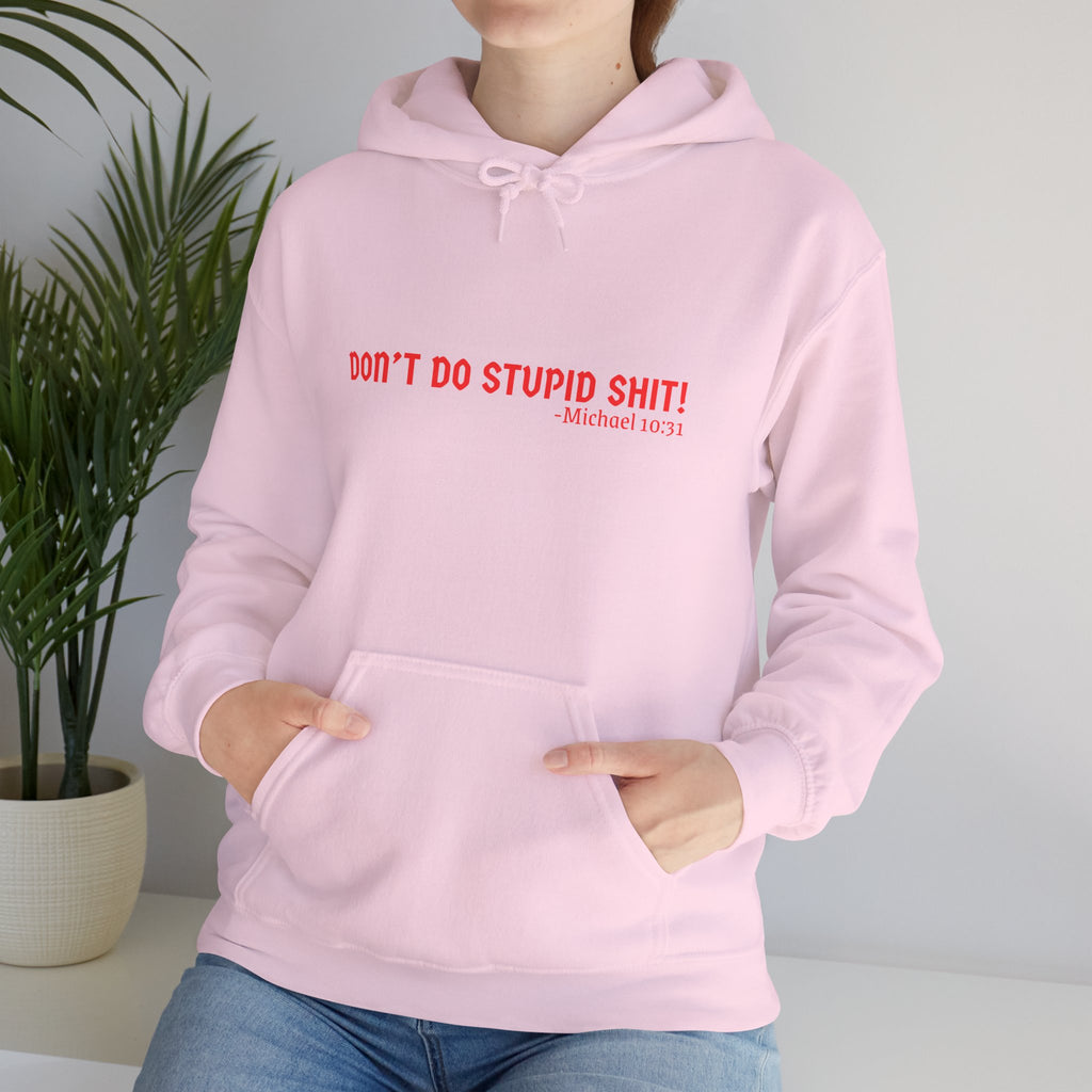 Funny Quote "Don't Do Stupid Shit" Hoodie, Unisex Sweatshirt, Gift for Friends, Motivational Apparel, Casual Wear, Funny Humor Clothing