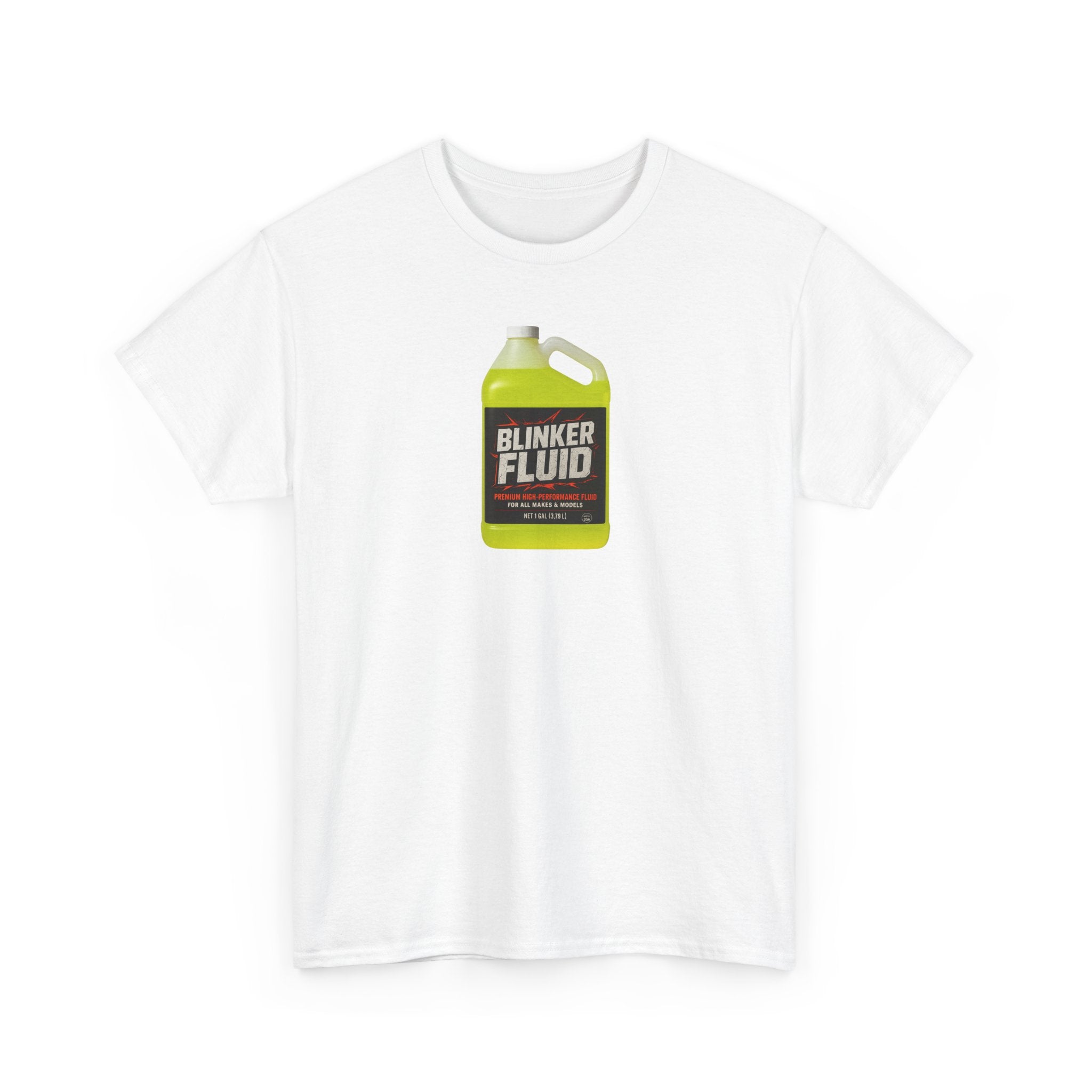 Humorous Blinker Fluid Tee, Funny T-Shirt, Car Lover Gift, Gag Gift, Unisex Heavy Cotton Shirt